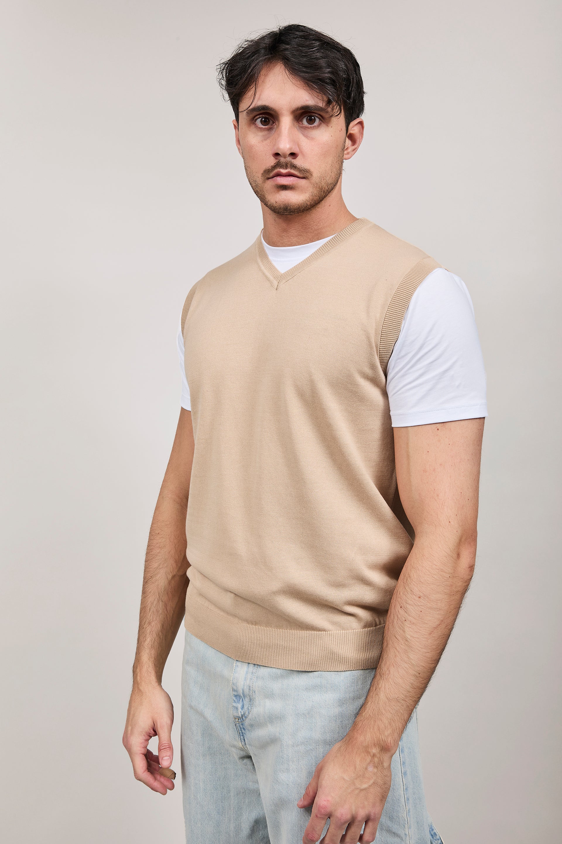 Gilet hamaki-ho Scollo V Beige 3207