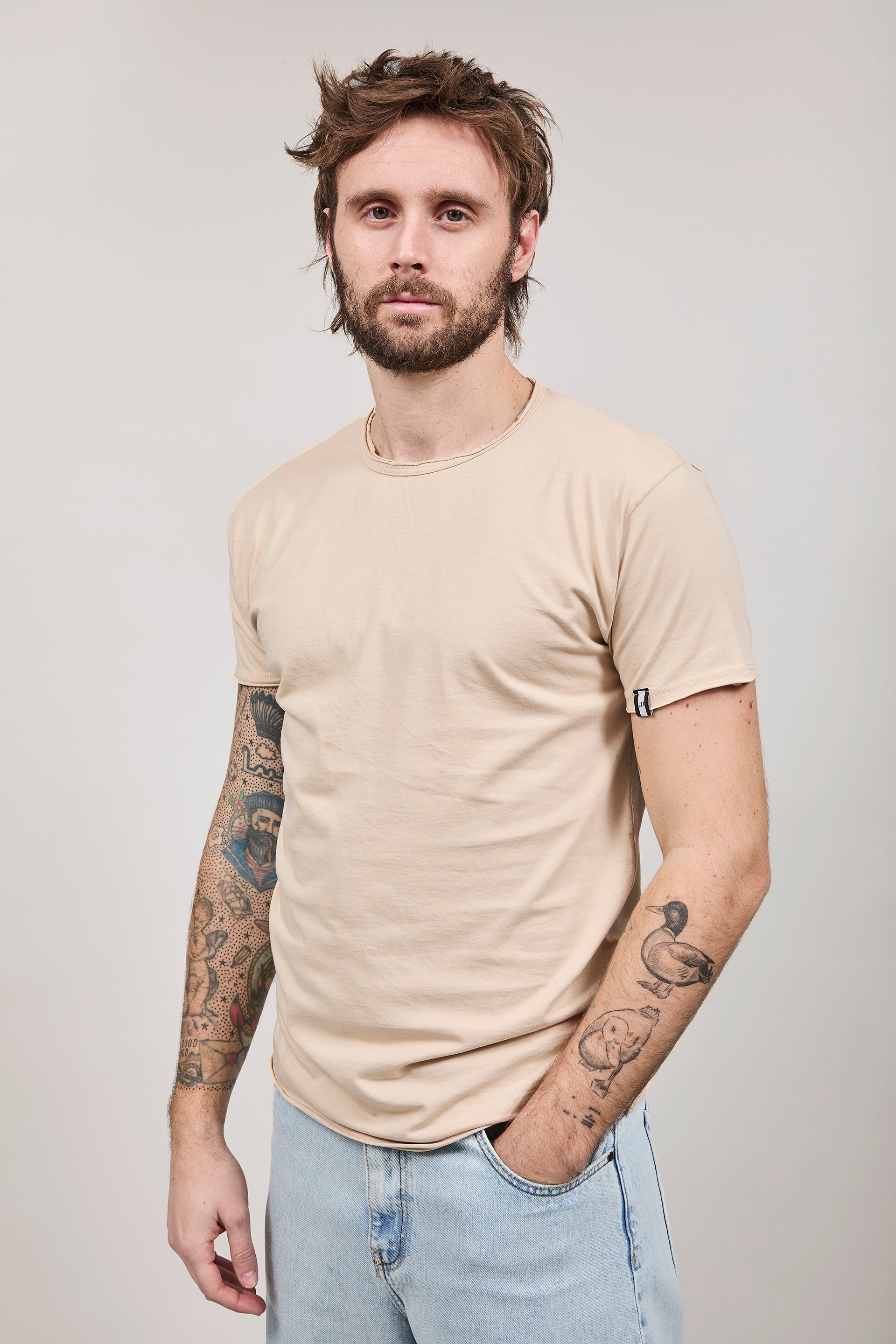 T-shirt basica Block Eleven Beige