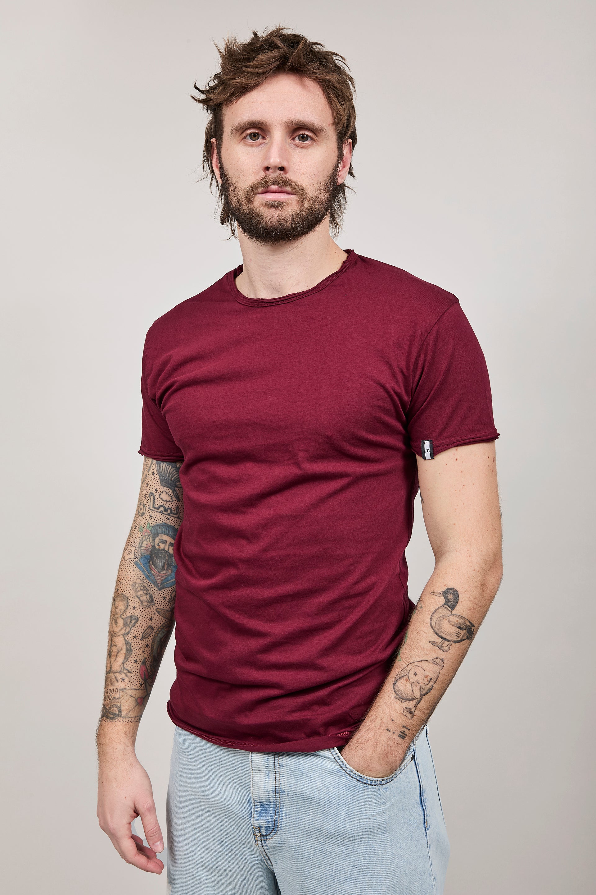 T-shirt basica Block Eleven Bordeaux