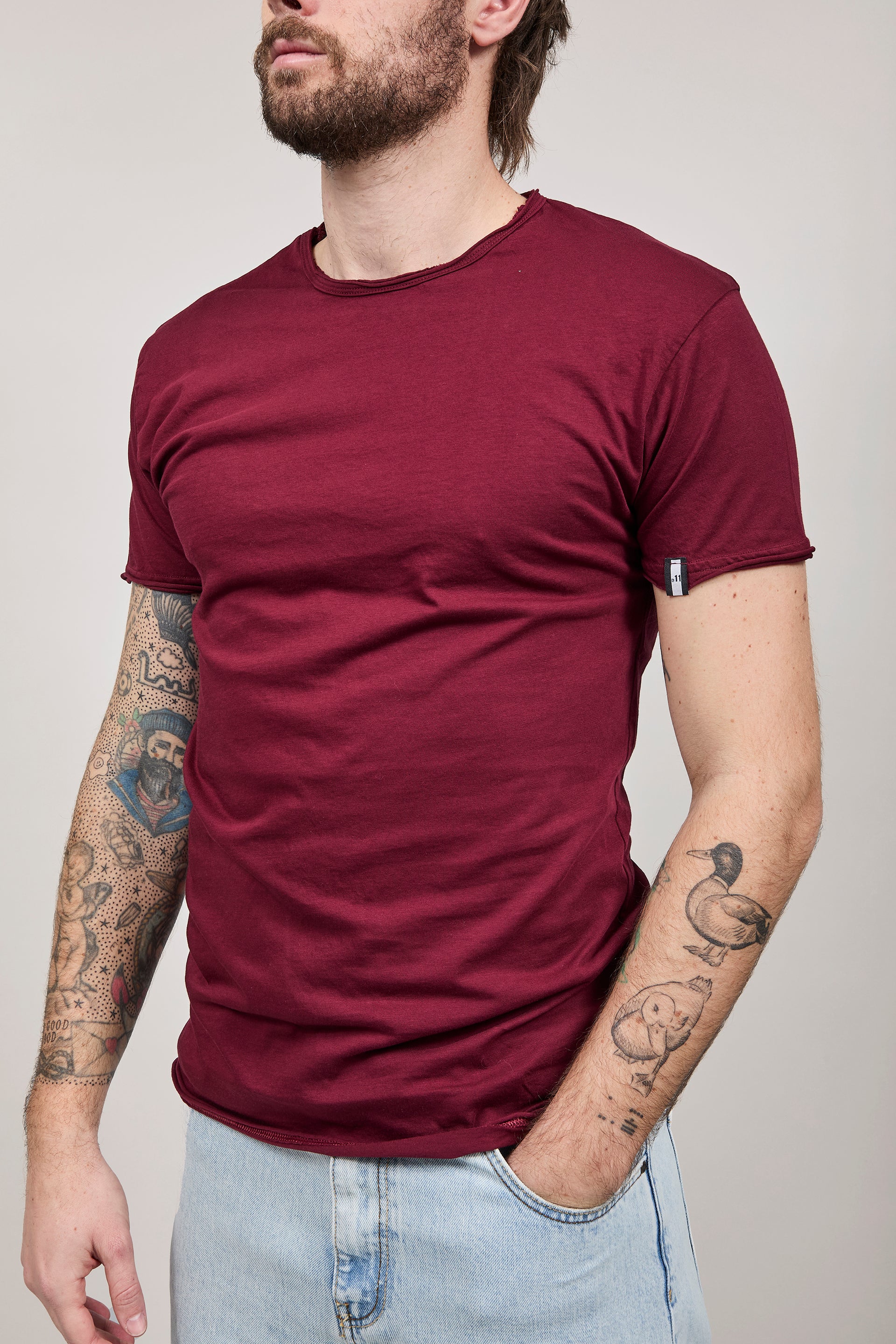 T-shirt basica Block Eleven Bordeaux