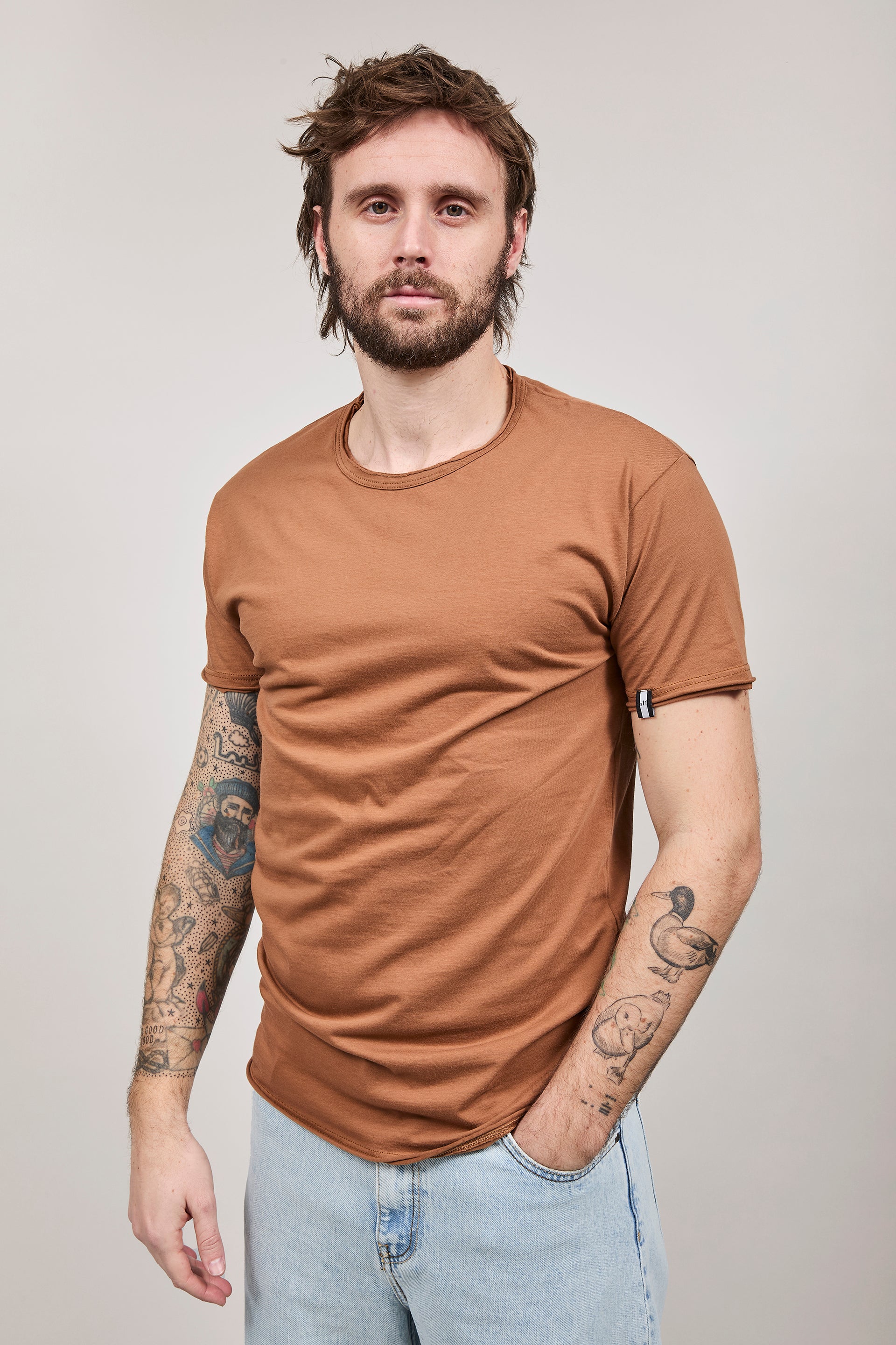 T-shirt basica Block Eleven Tabacco