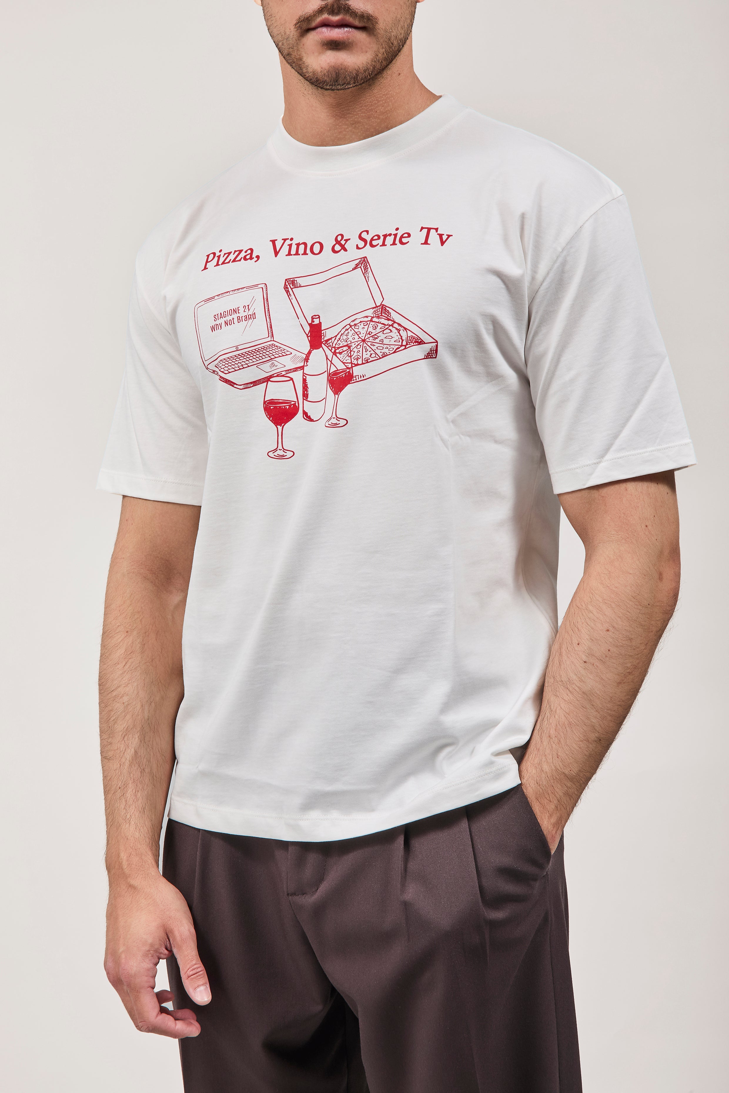T-shirt Why Not Brand Pizza-Vino-Serie Tv