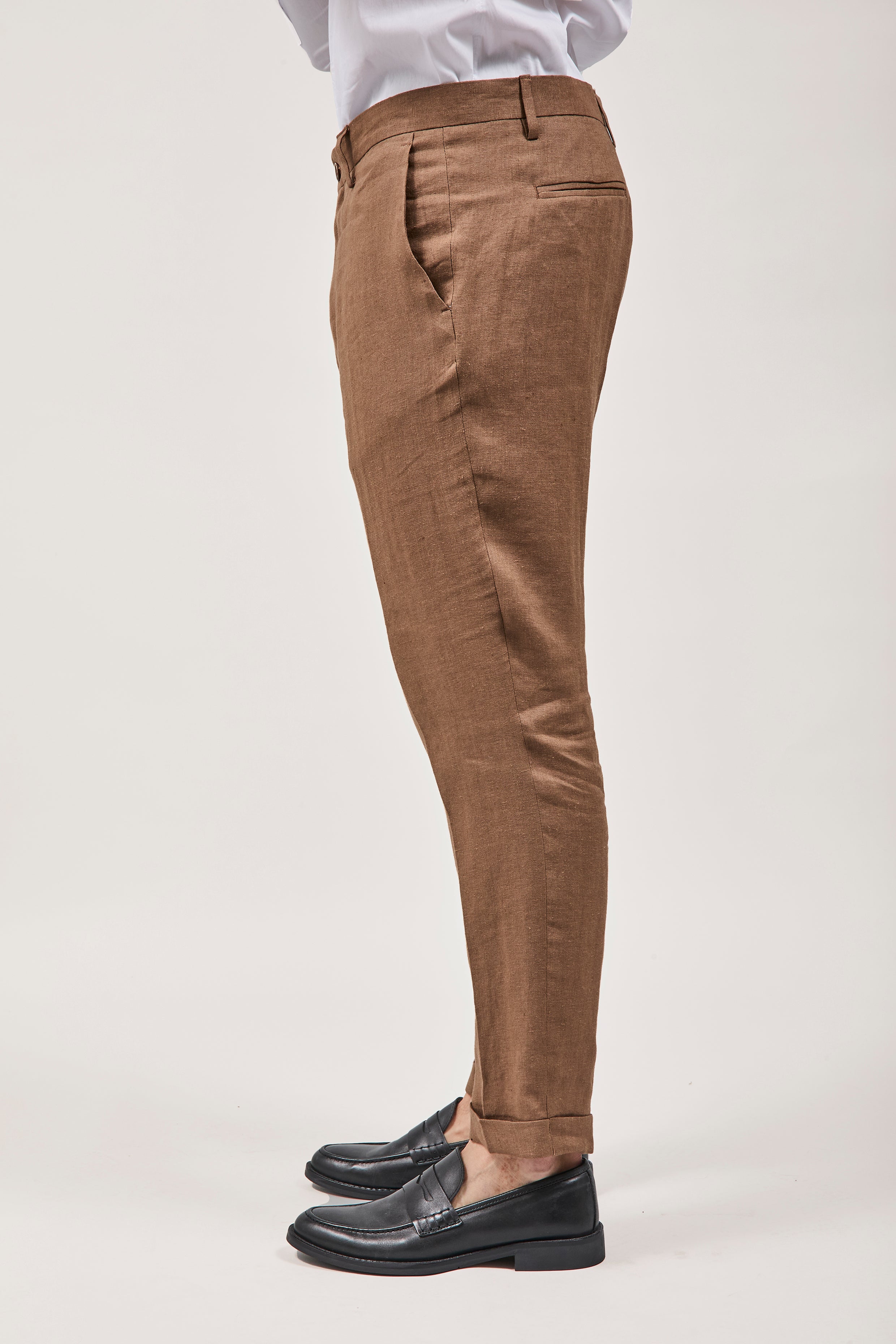 Pantalone Over-d Lino Cacao G53
