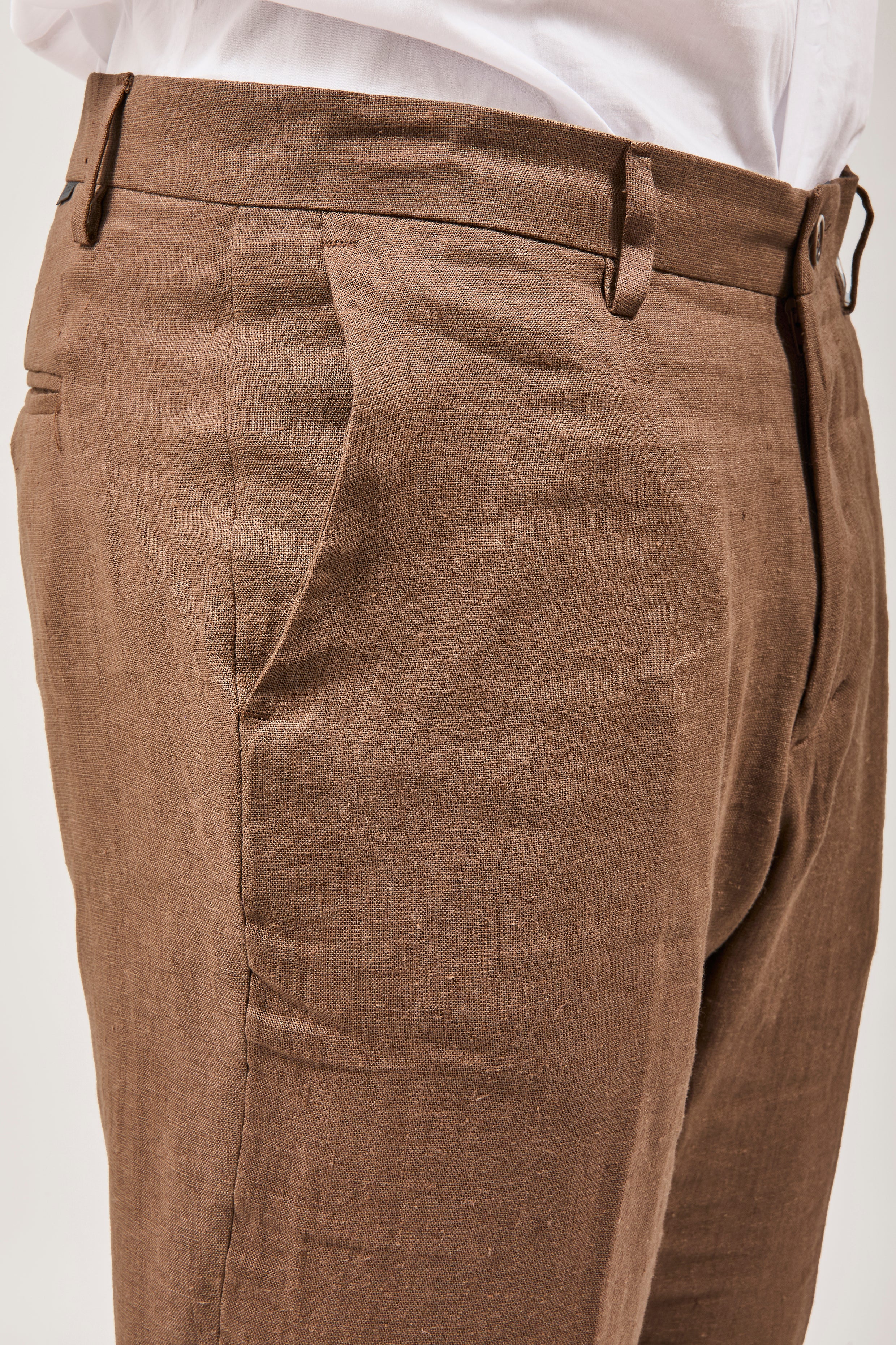 Pantalone Over-d Lino Cacao G53
