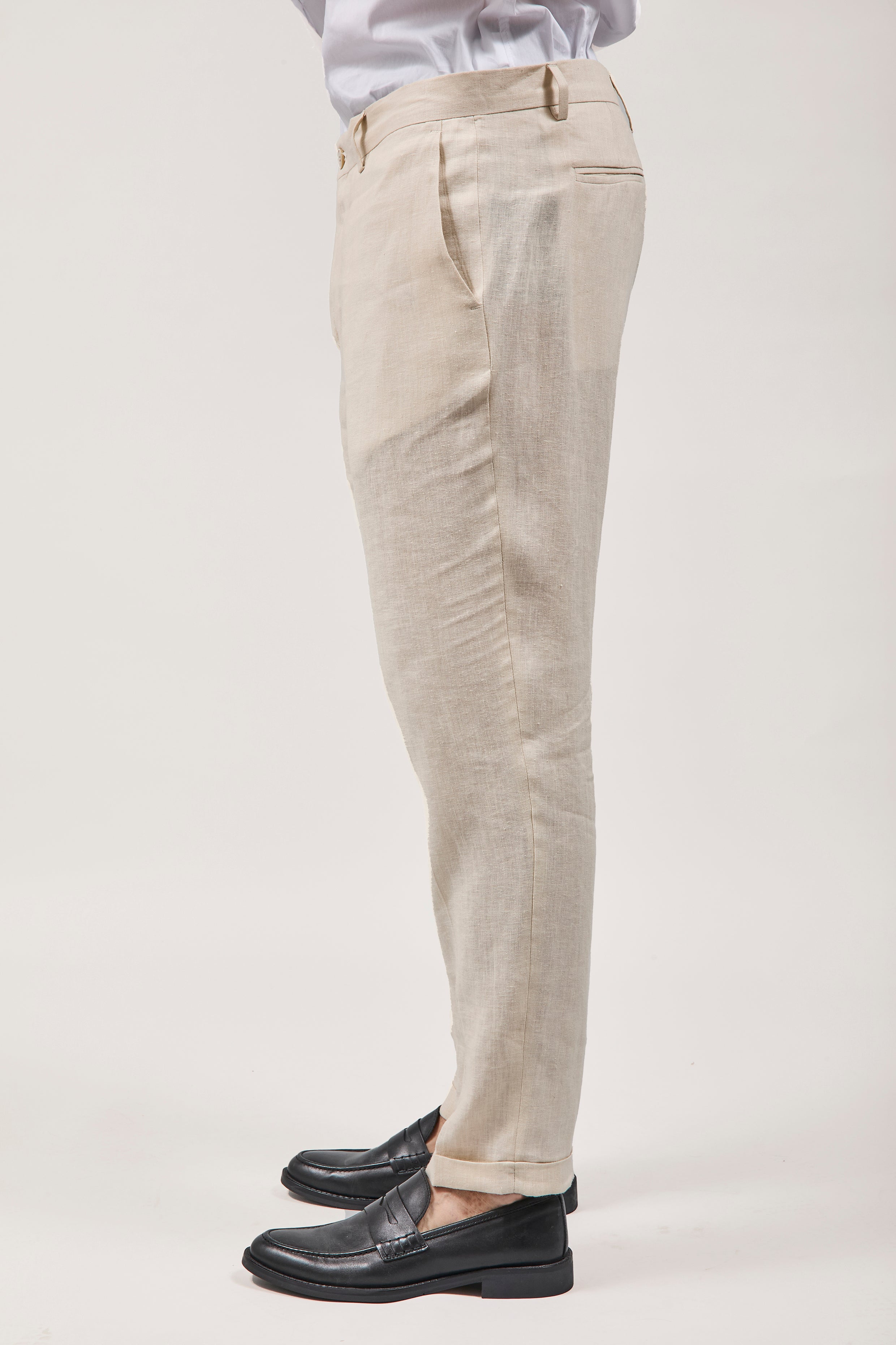 Pantalone Over-d Lino Beige G53