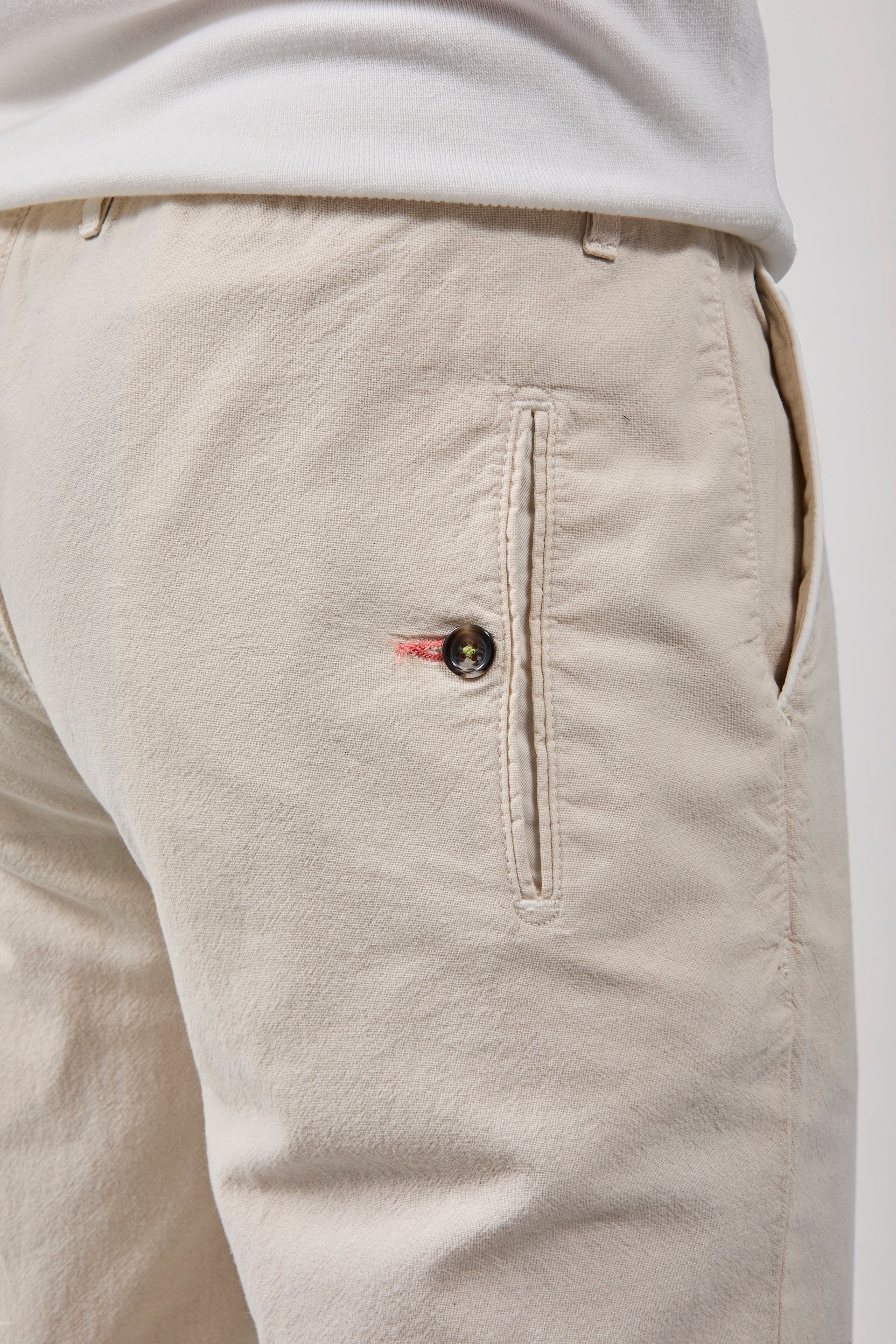 Pantalone Berna Lino Panna 379