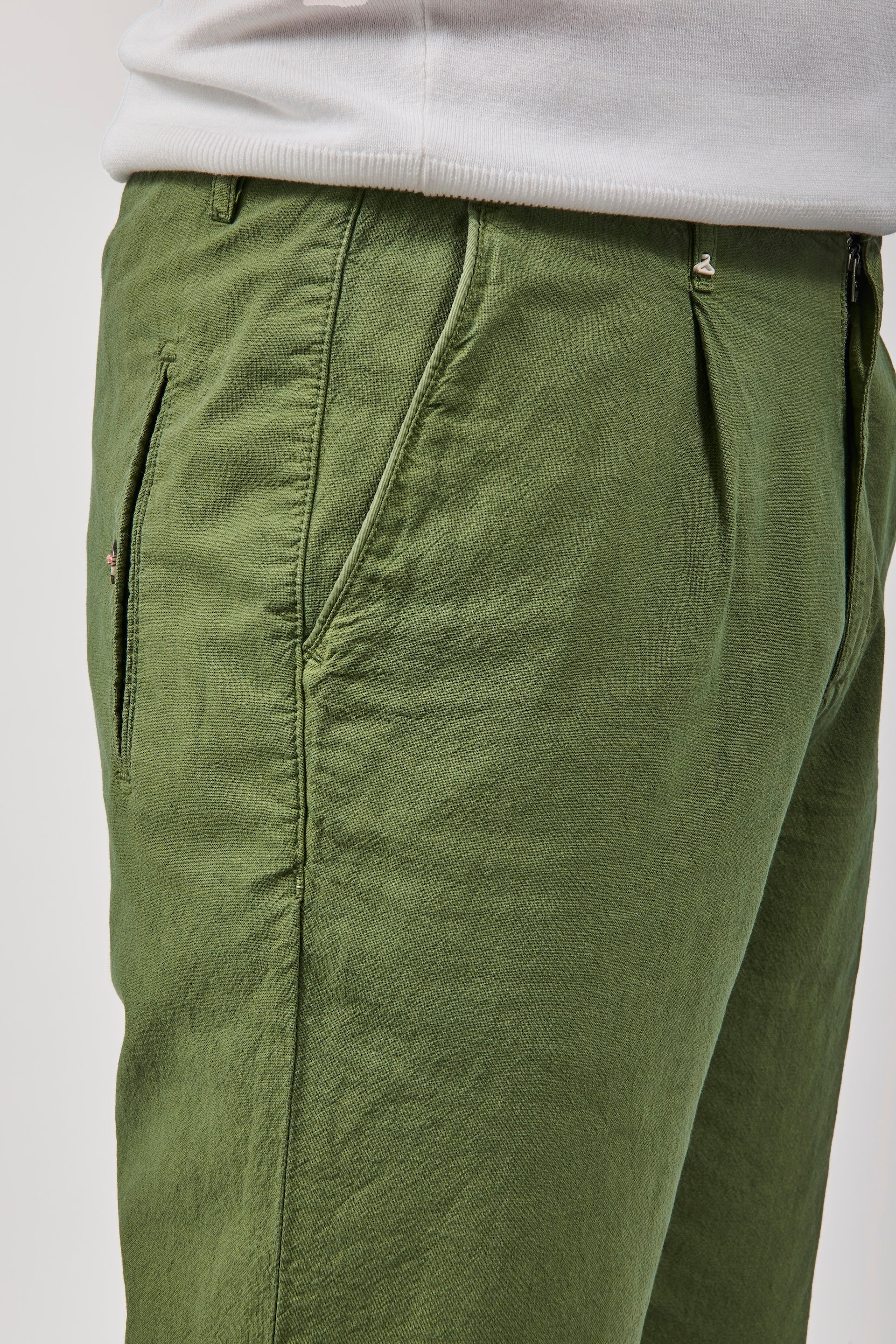 Pantalone Berna Lino Verde 379