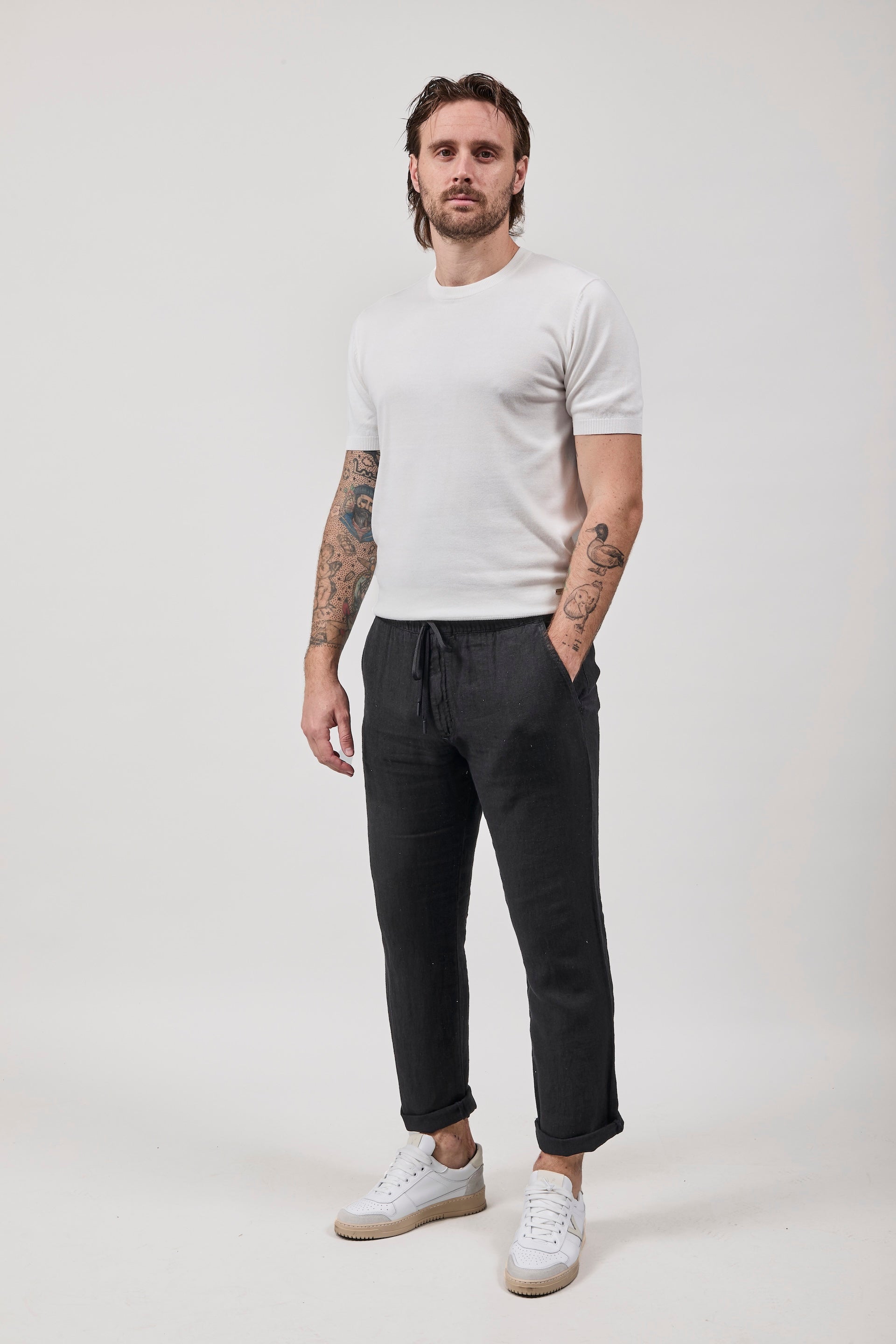 Pantalaccio Pont Chippewa Lino Nero