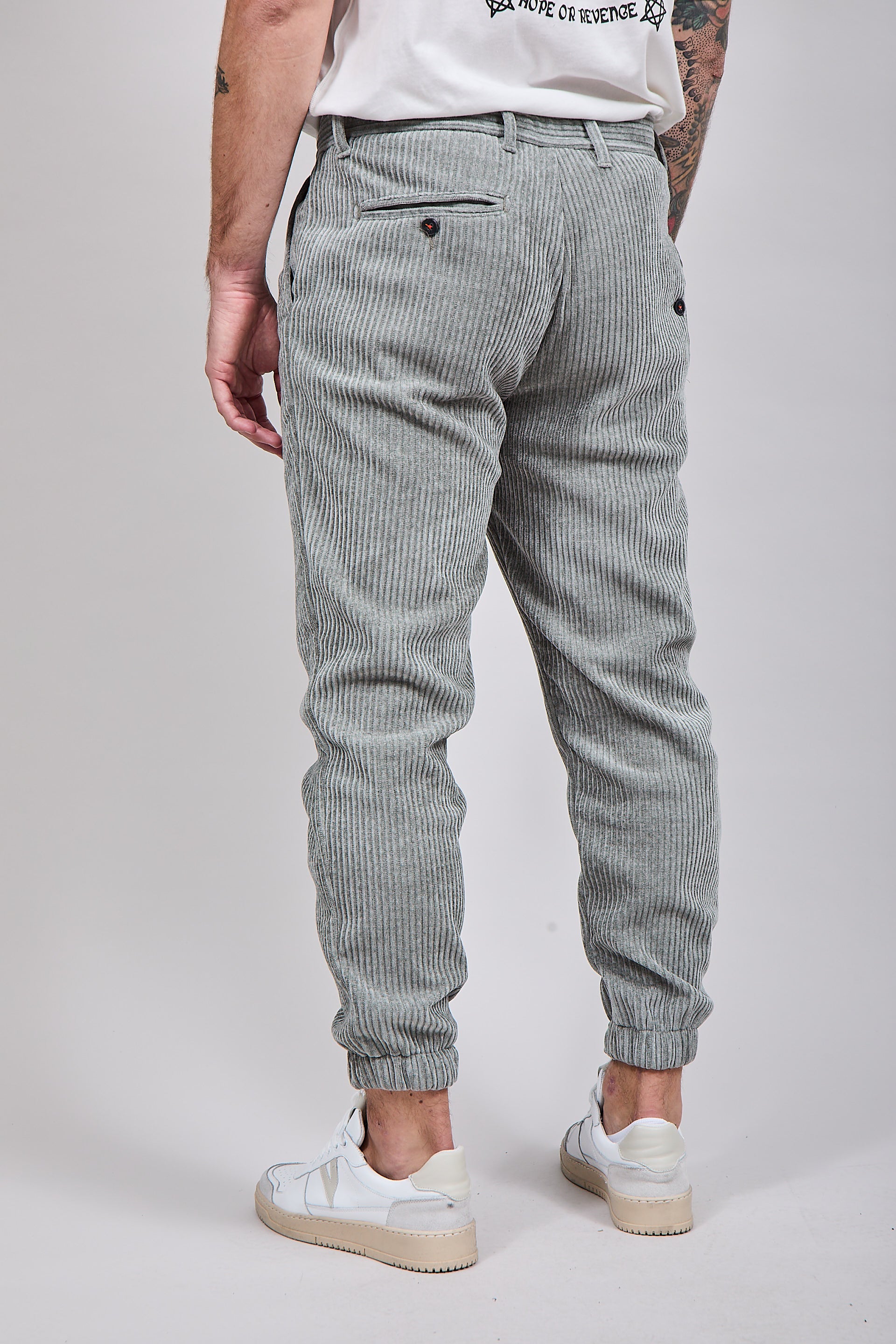 Pantalone velluto Berna polsino 117 Verde
