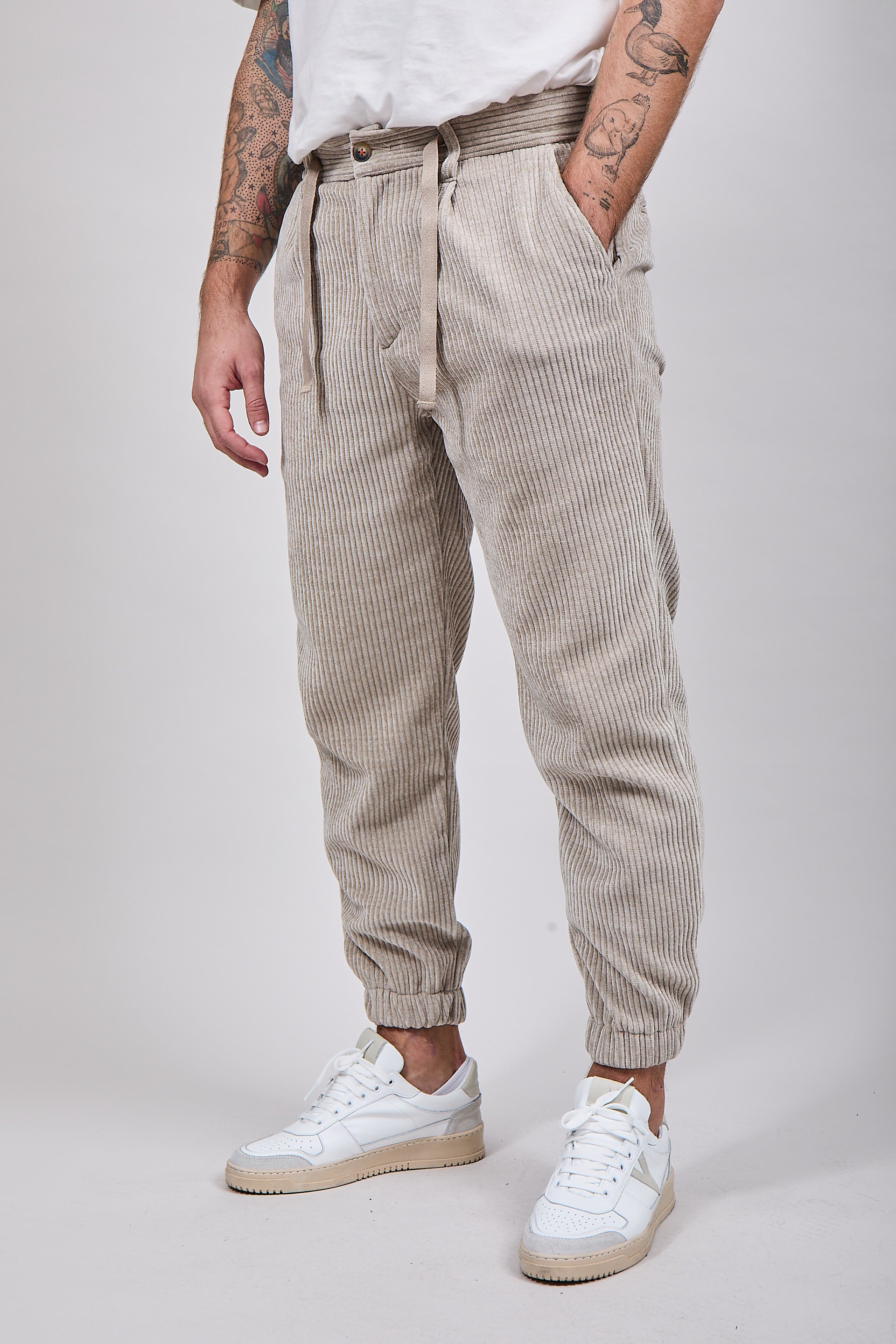 Pantalone velluto Berna polsino 117 Beige