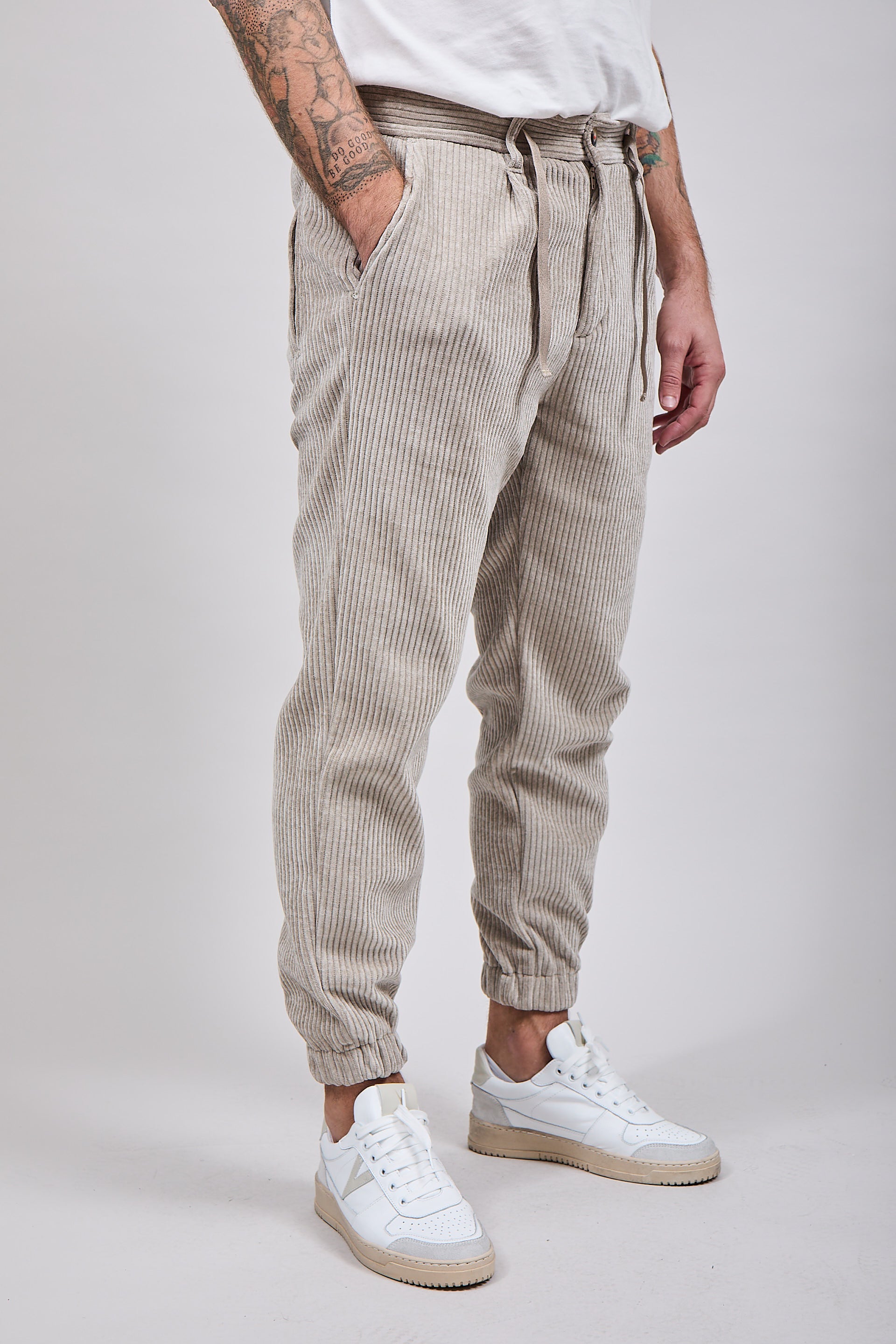 Pantalone velluto Berna polsino 117 Beige