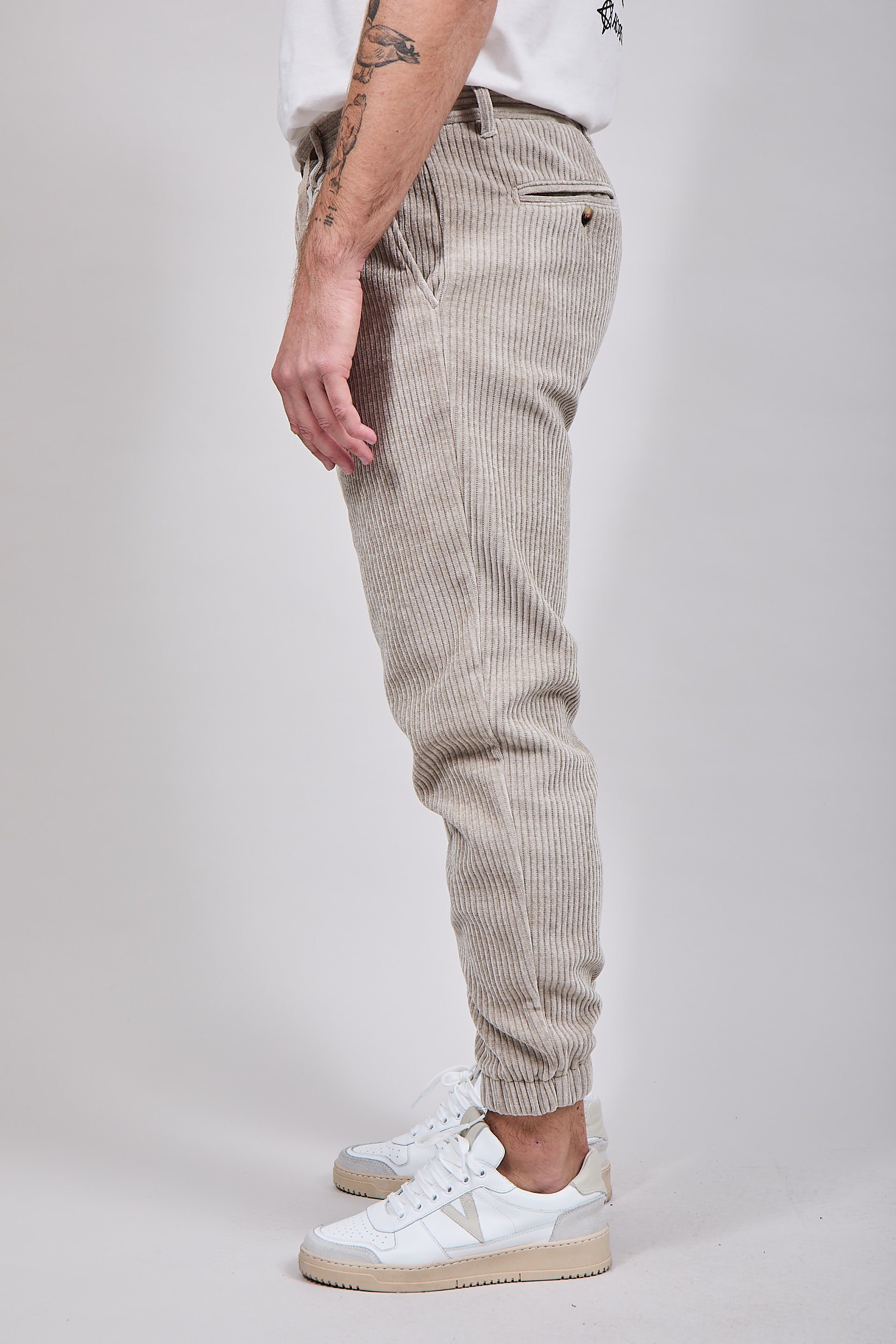 Pantalone velluto Berna polsino 117 Beige