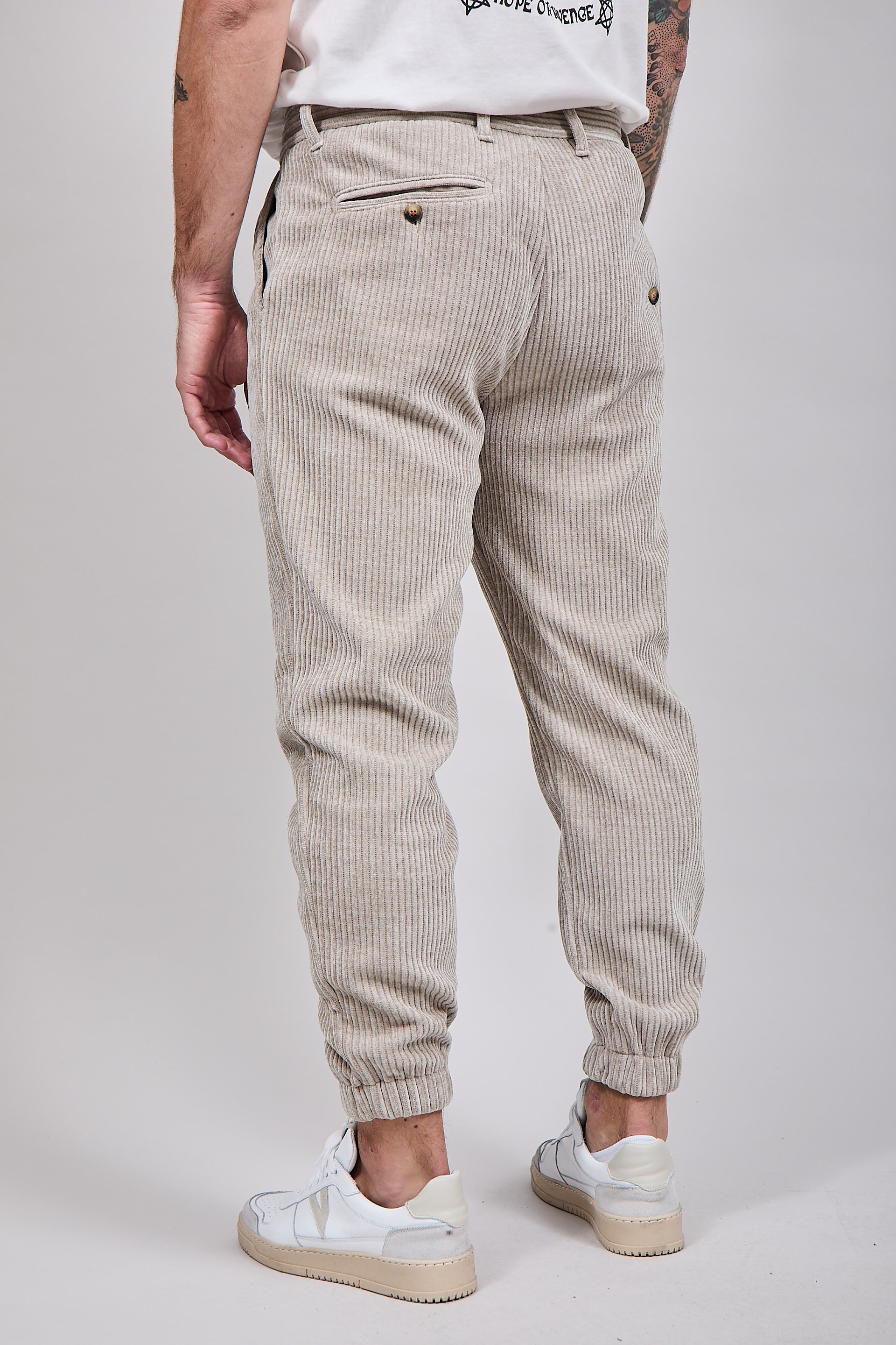 Pantalone velluto Berna polsino 117 Beige