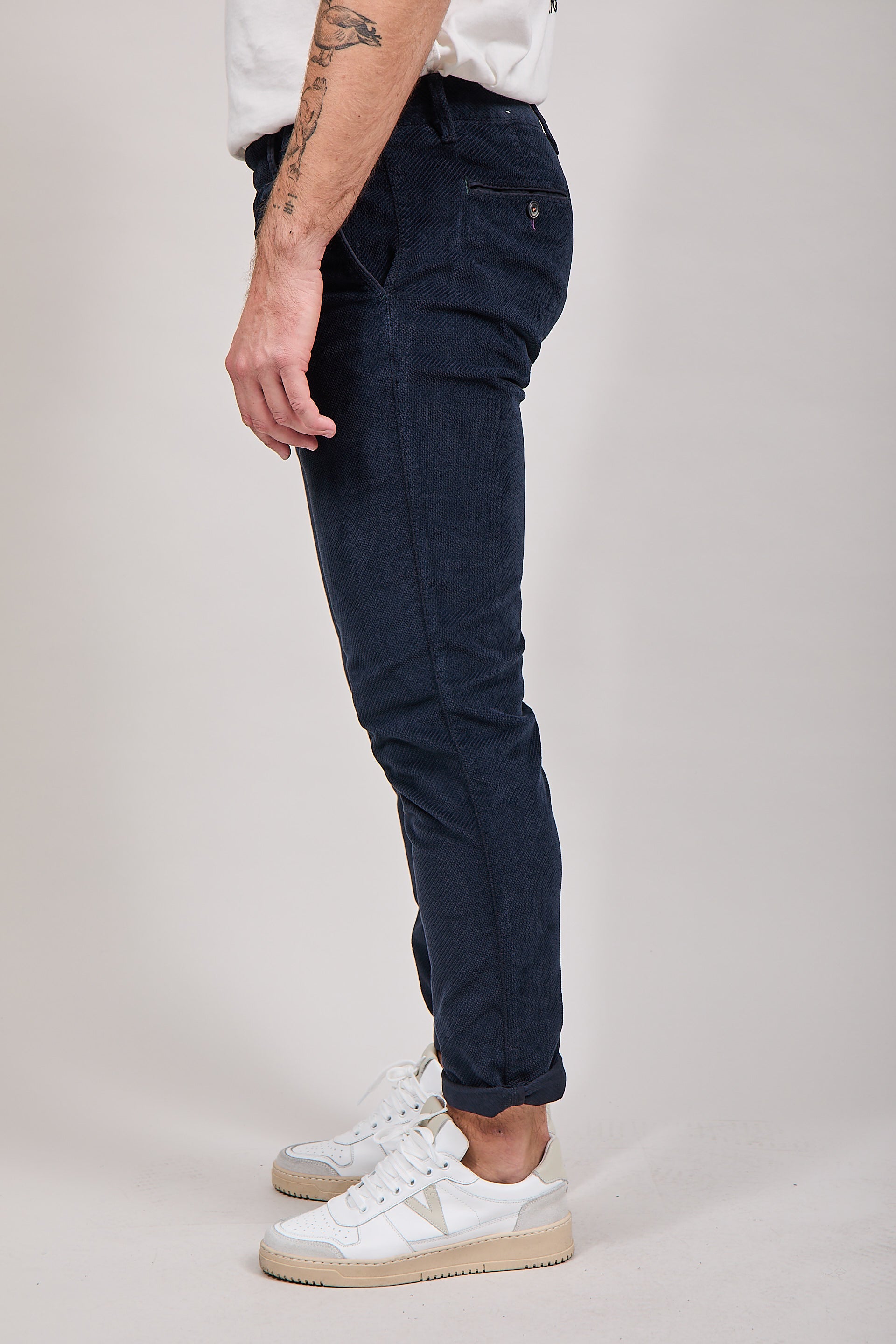 Pantalone velluto Berna chinos 118 Blu