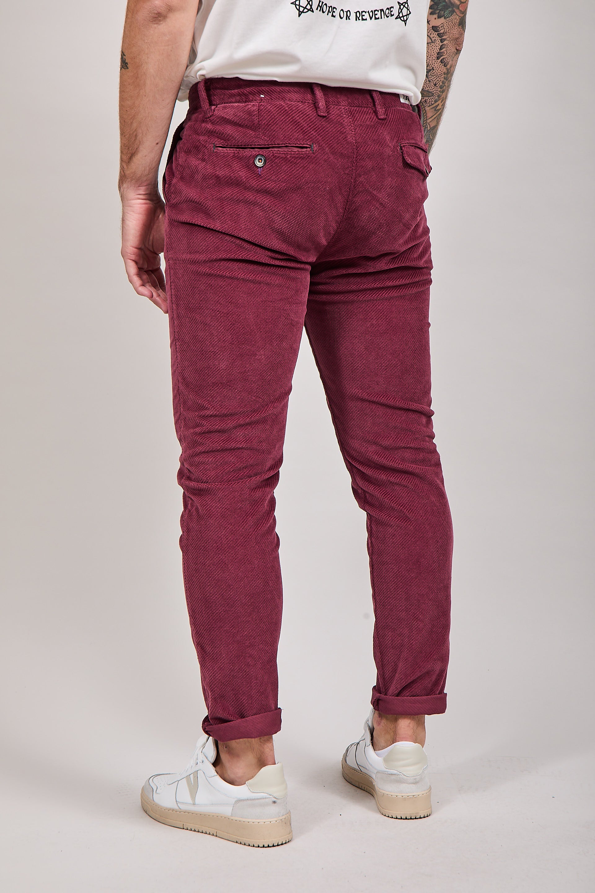 Pantalone velluto Berna chinos 118 Bordeaux