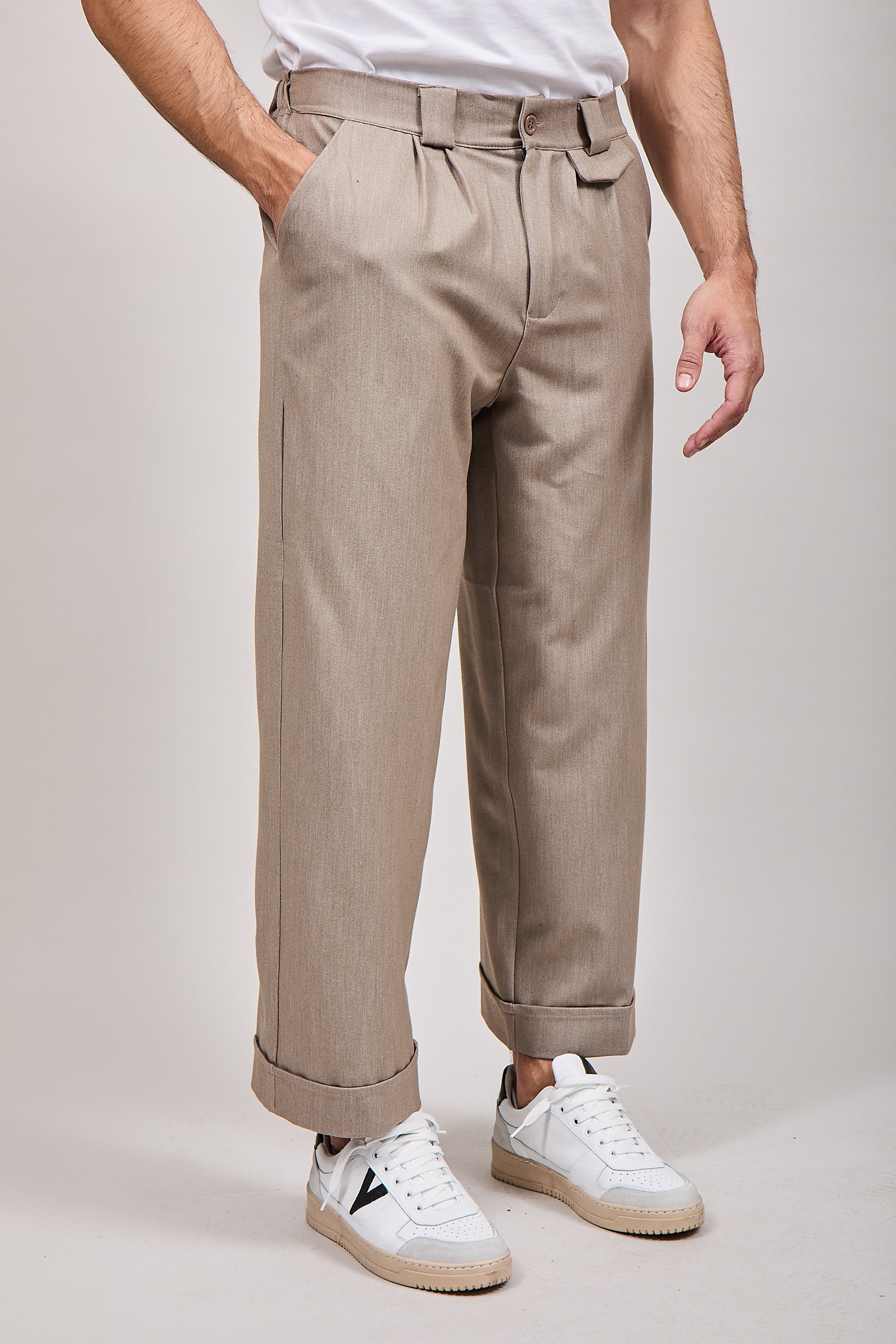 Pantalone NJB Risvolto Beige