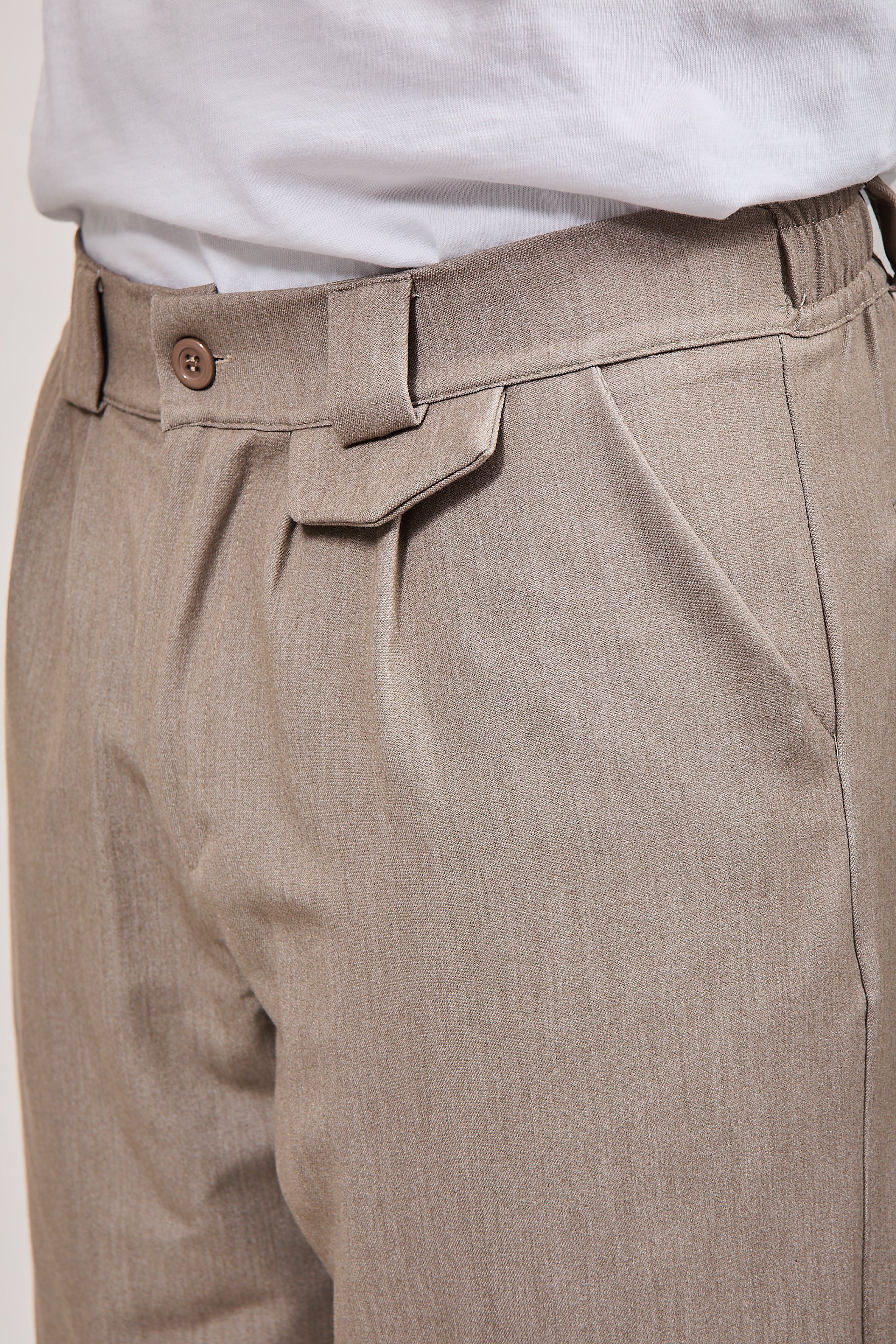 Pantalone NJB Risvolto Beige