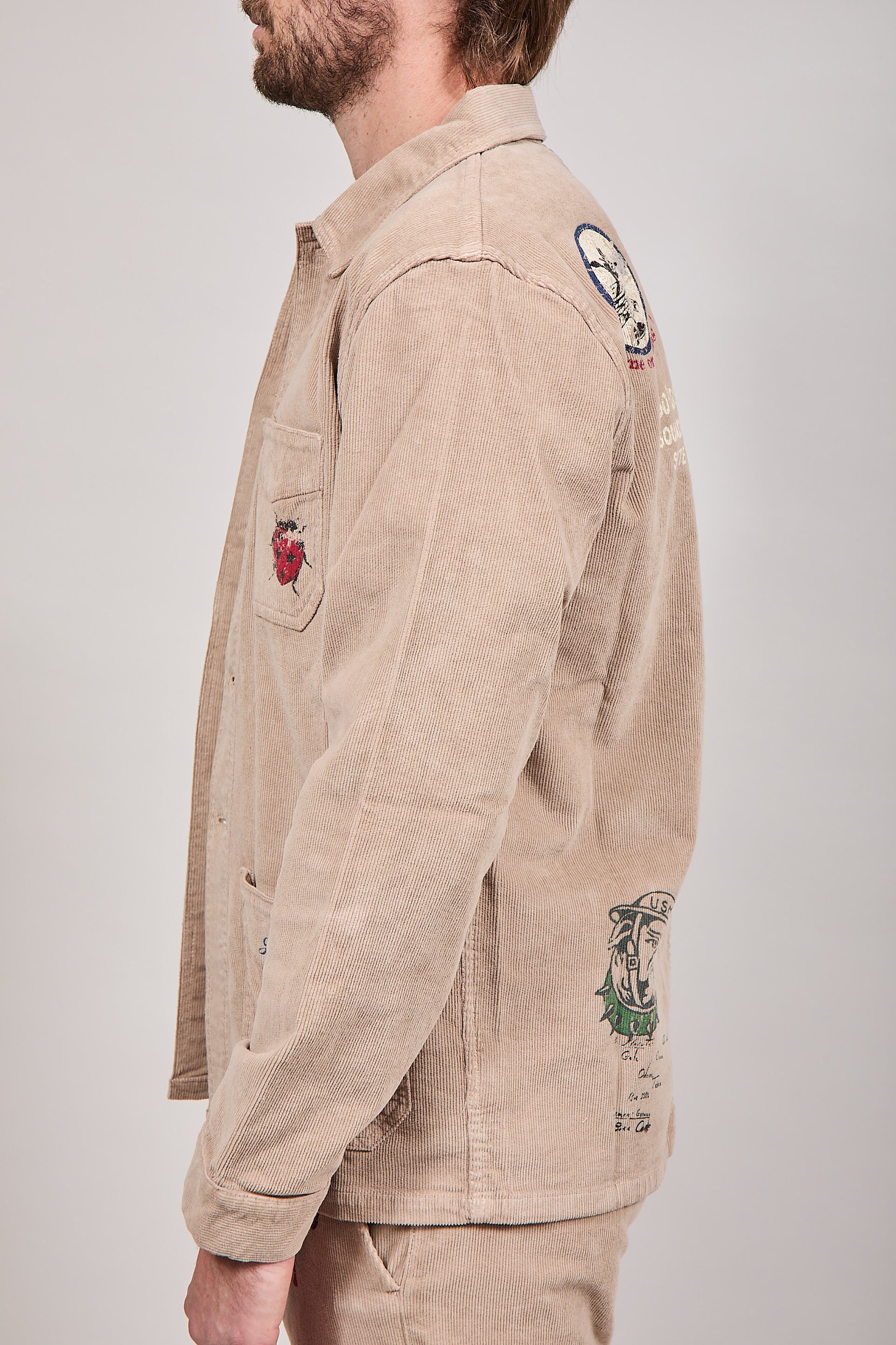 Giacchetto Clark Velluto Stampe Cammello Atelier
