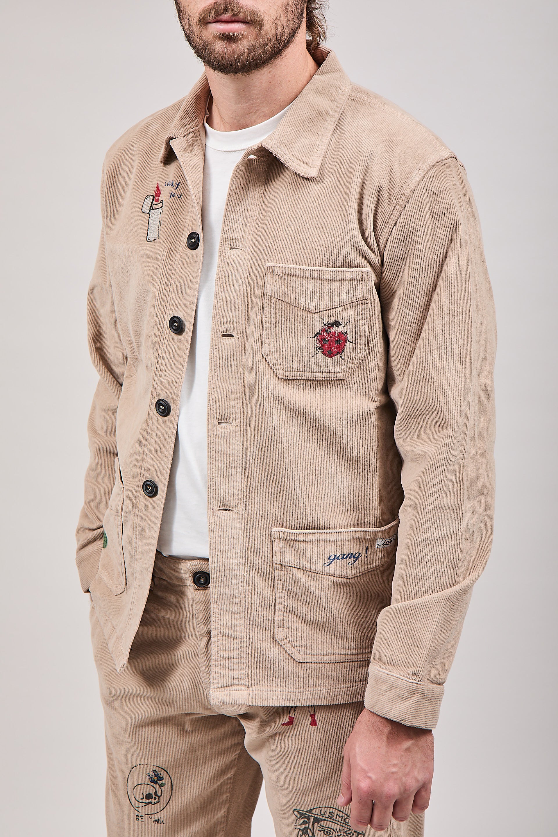Giacchetto Clark Velluto Stampe Cammello Atelier