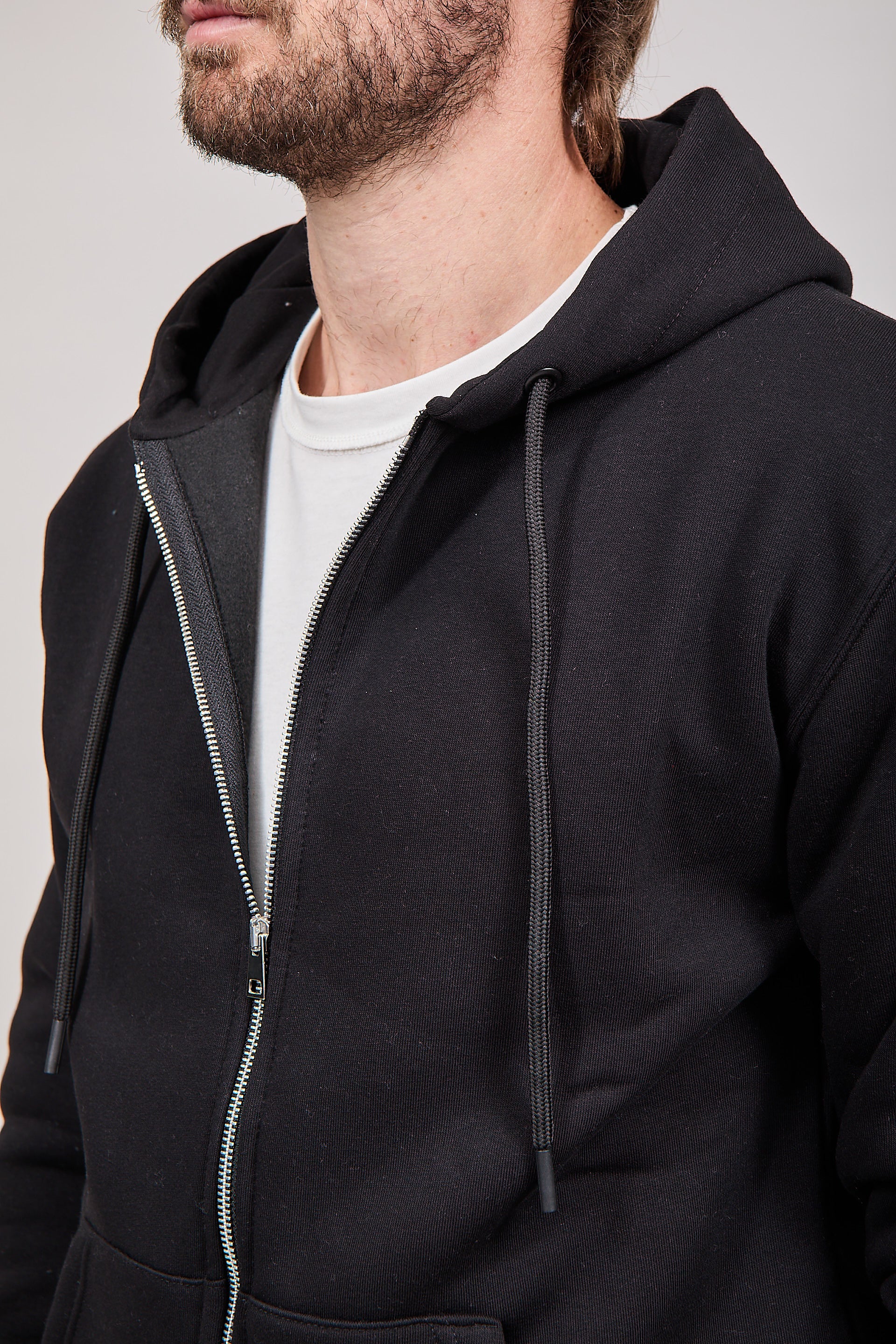 Felpa Berna Zip Cappuccio Nera