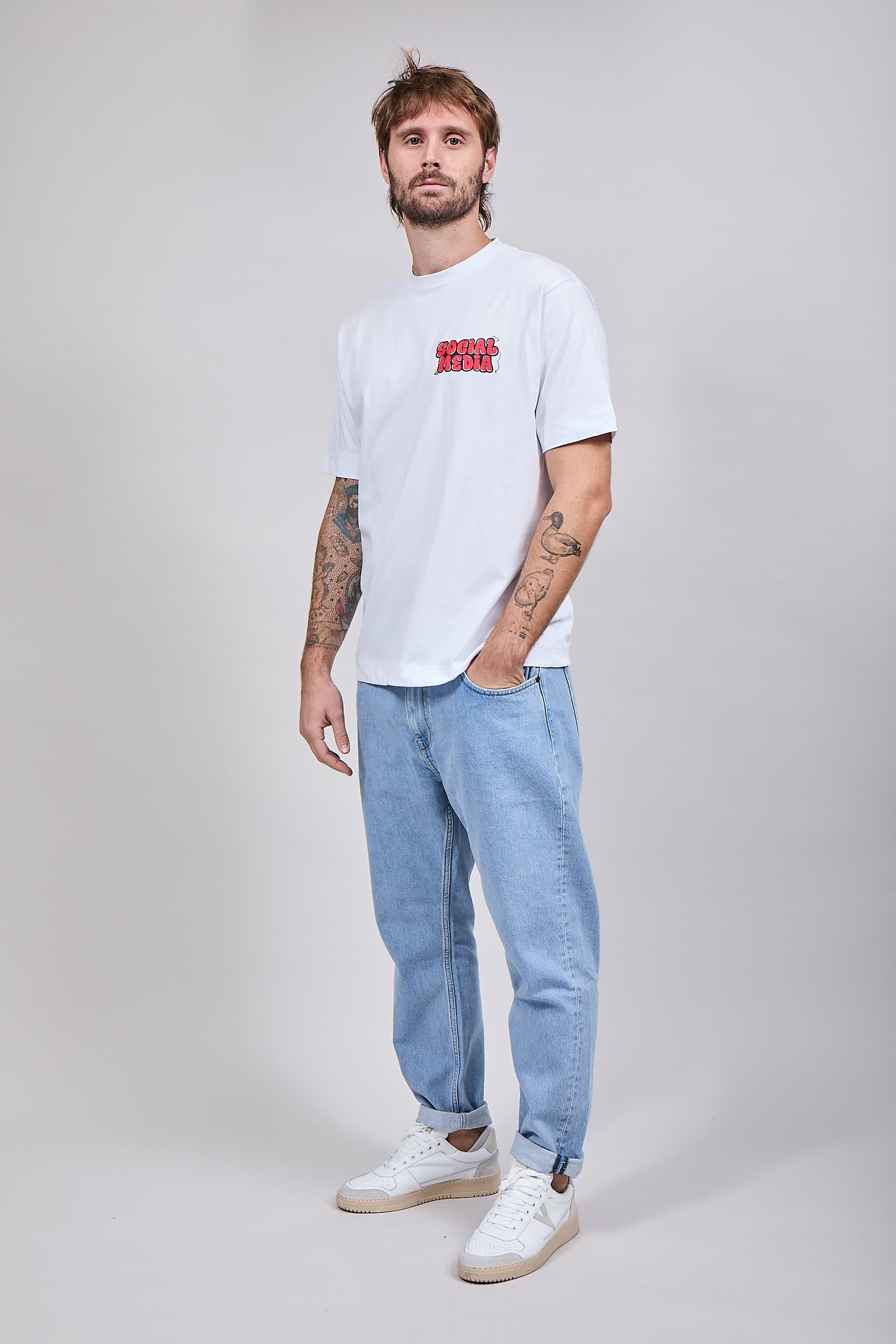 T-shirt Berna Social Media Bianca