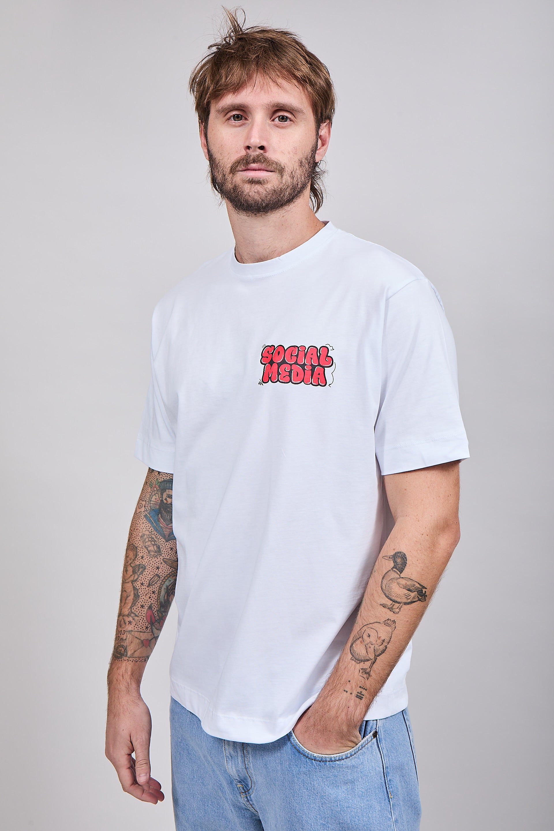 T-shirt Berna Social Media Bianca