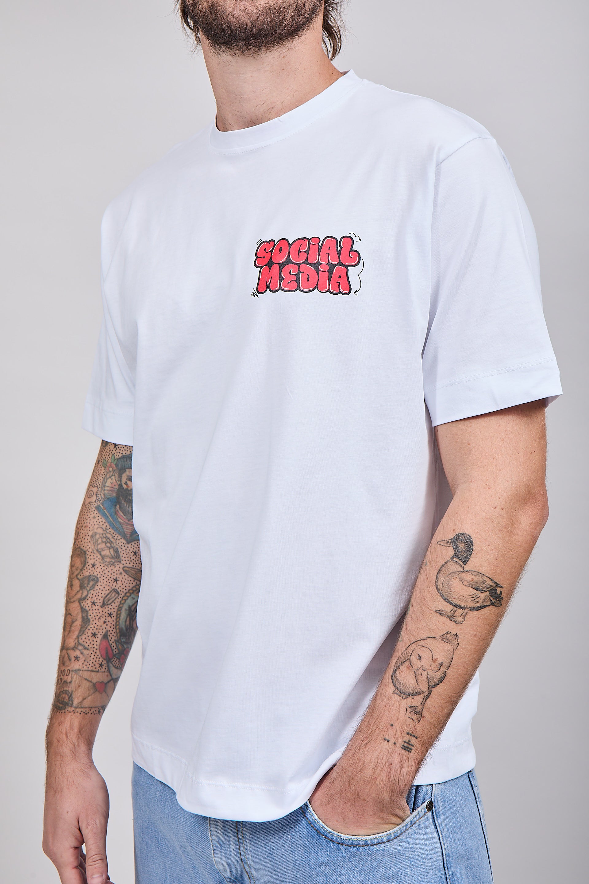 T-shirt Berna Social Media Bianca