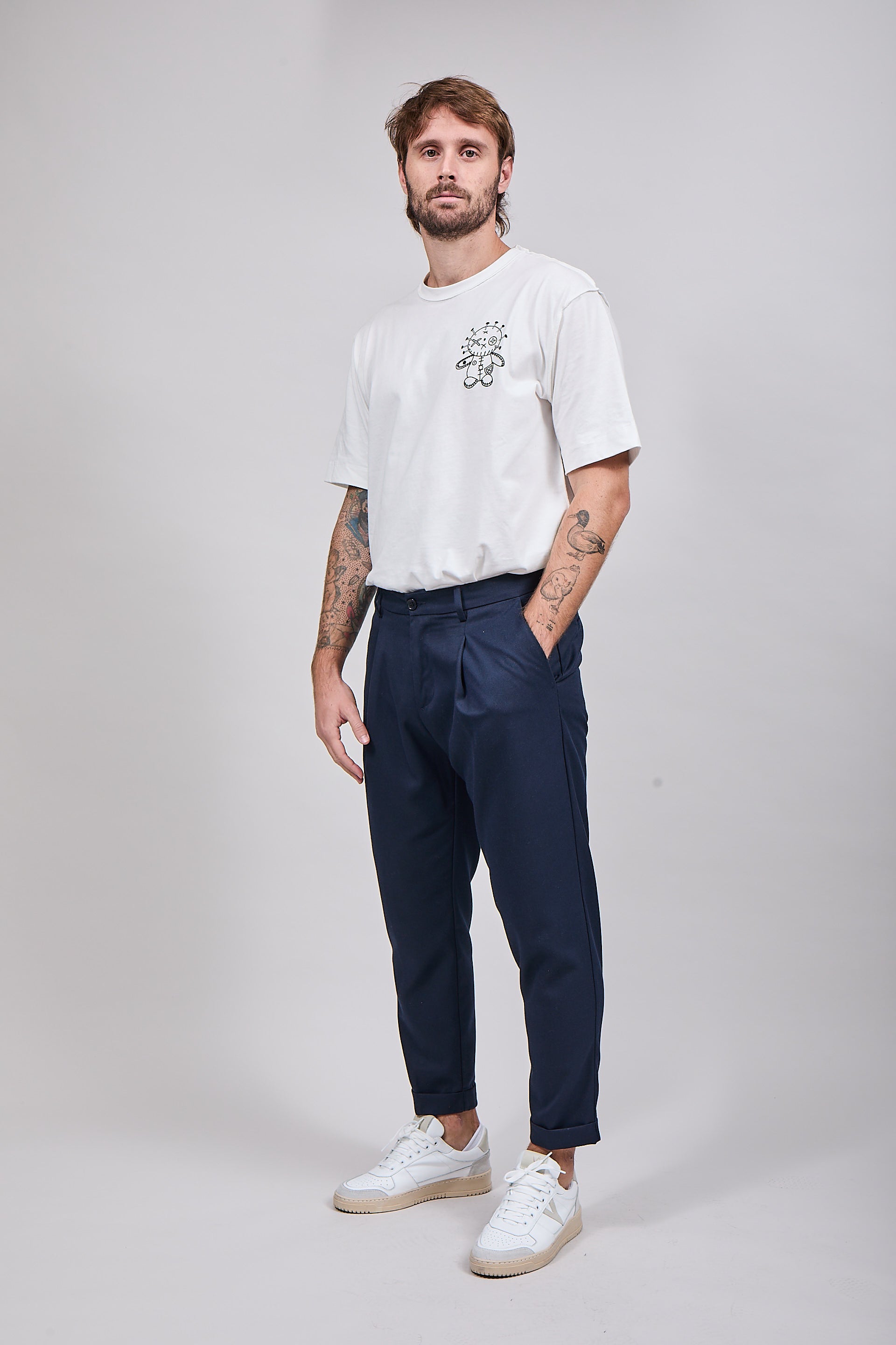Pantalone Over-D Pince Blu P29