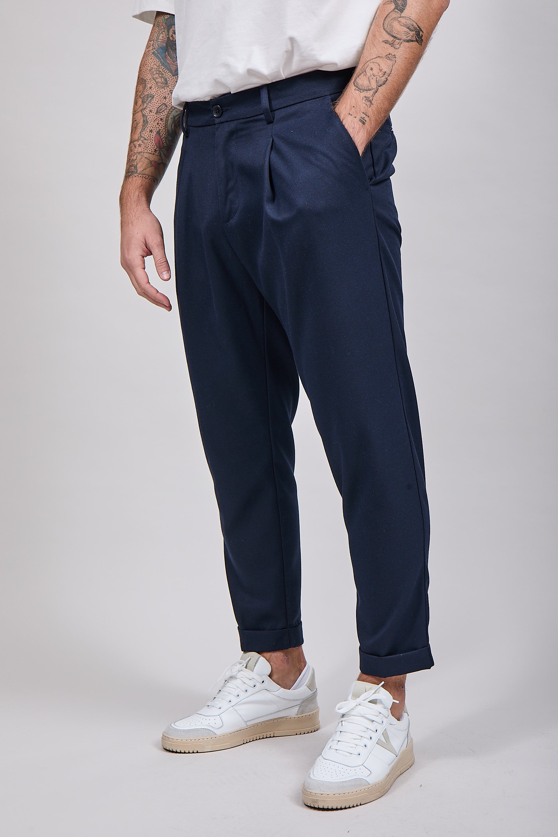 Pantalone Over-D Pince Blu P29