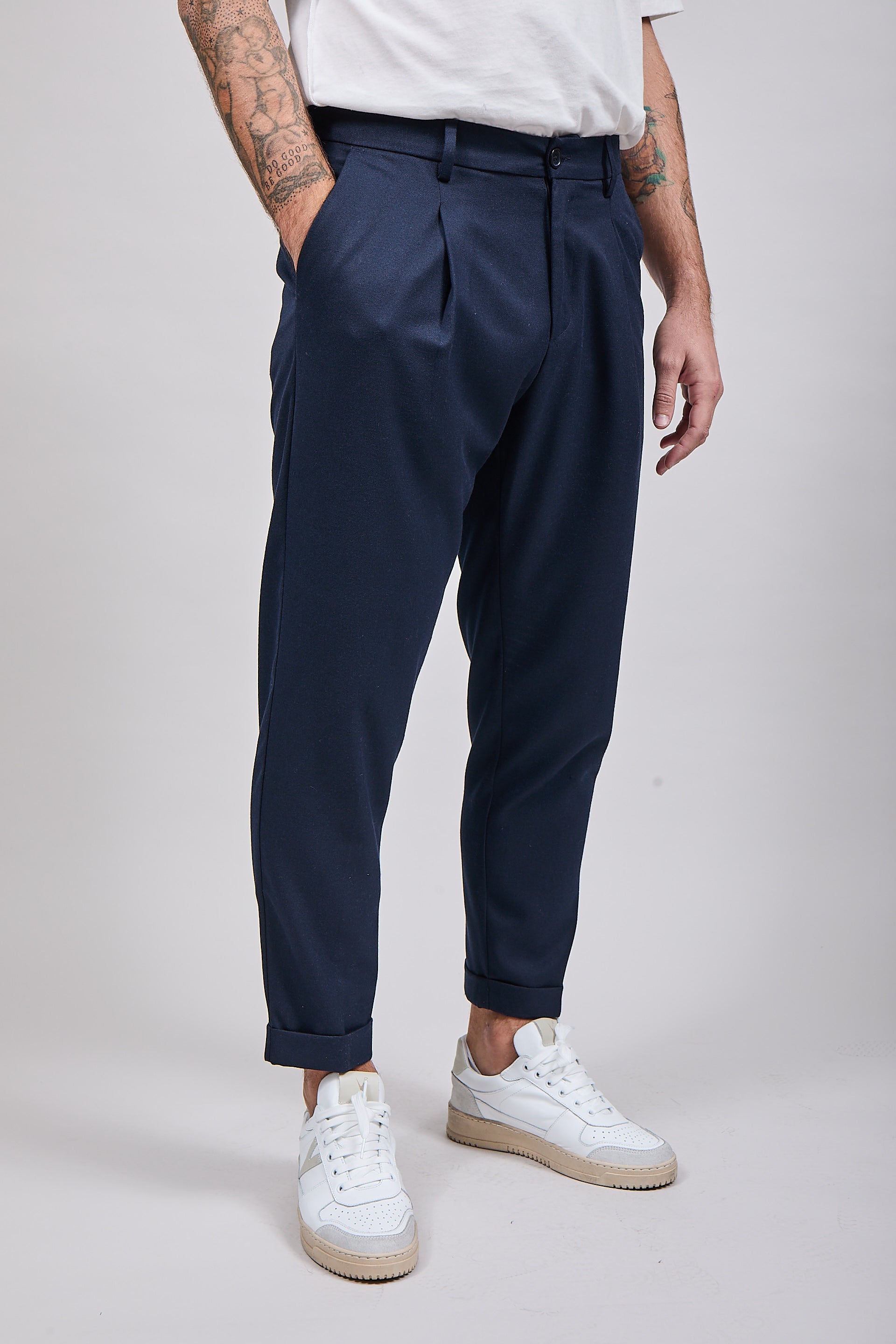 Pantalone Over-D Pince Blu P29