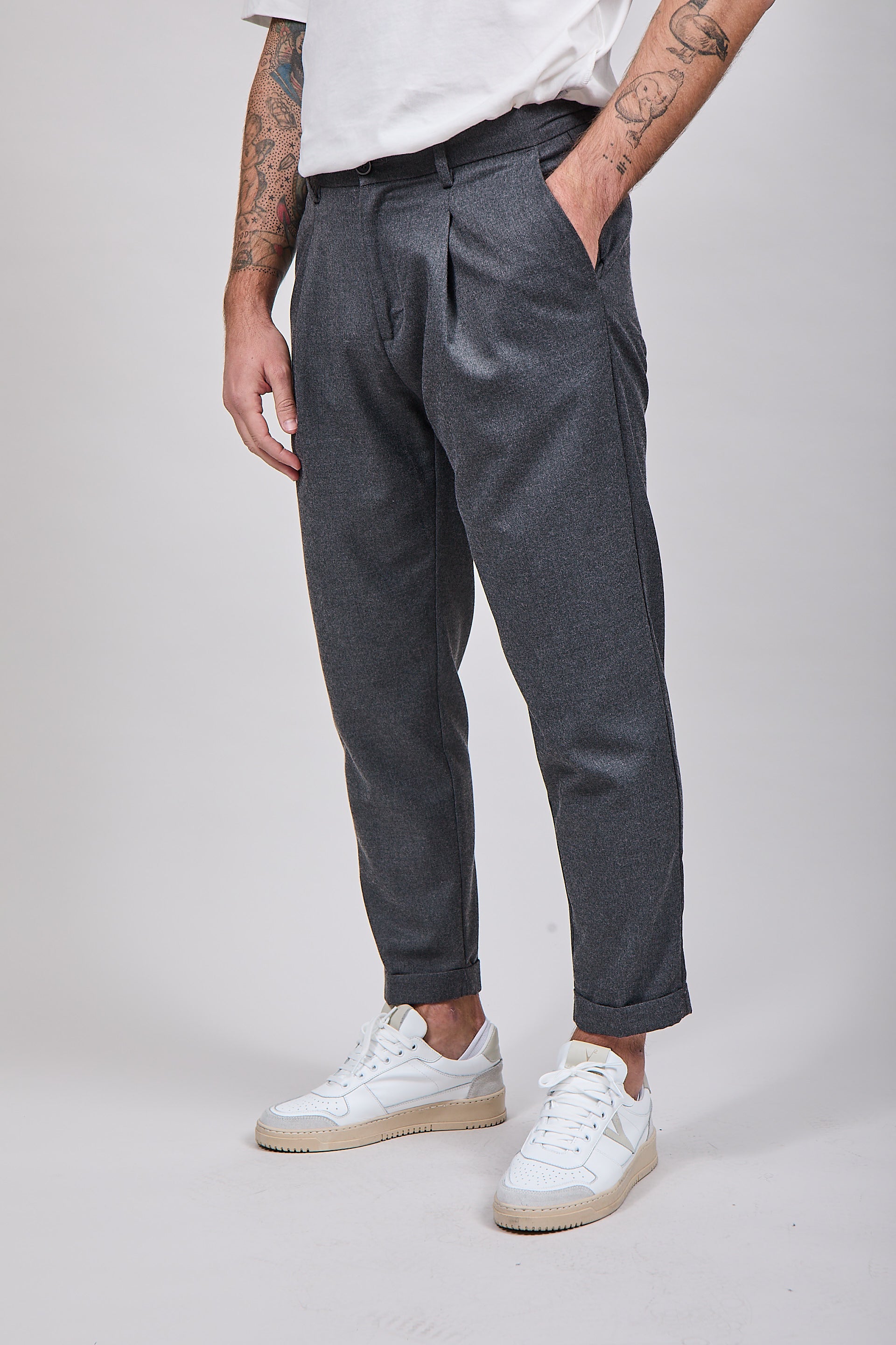 Pantalone Over-D Pince Grigio P29