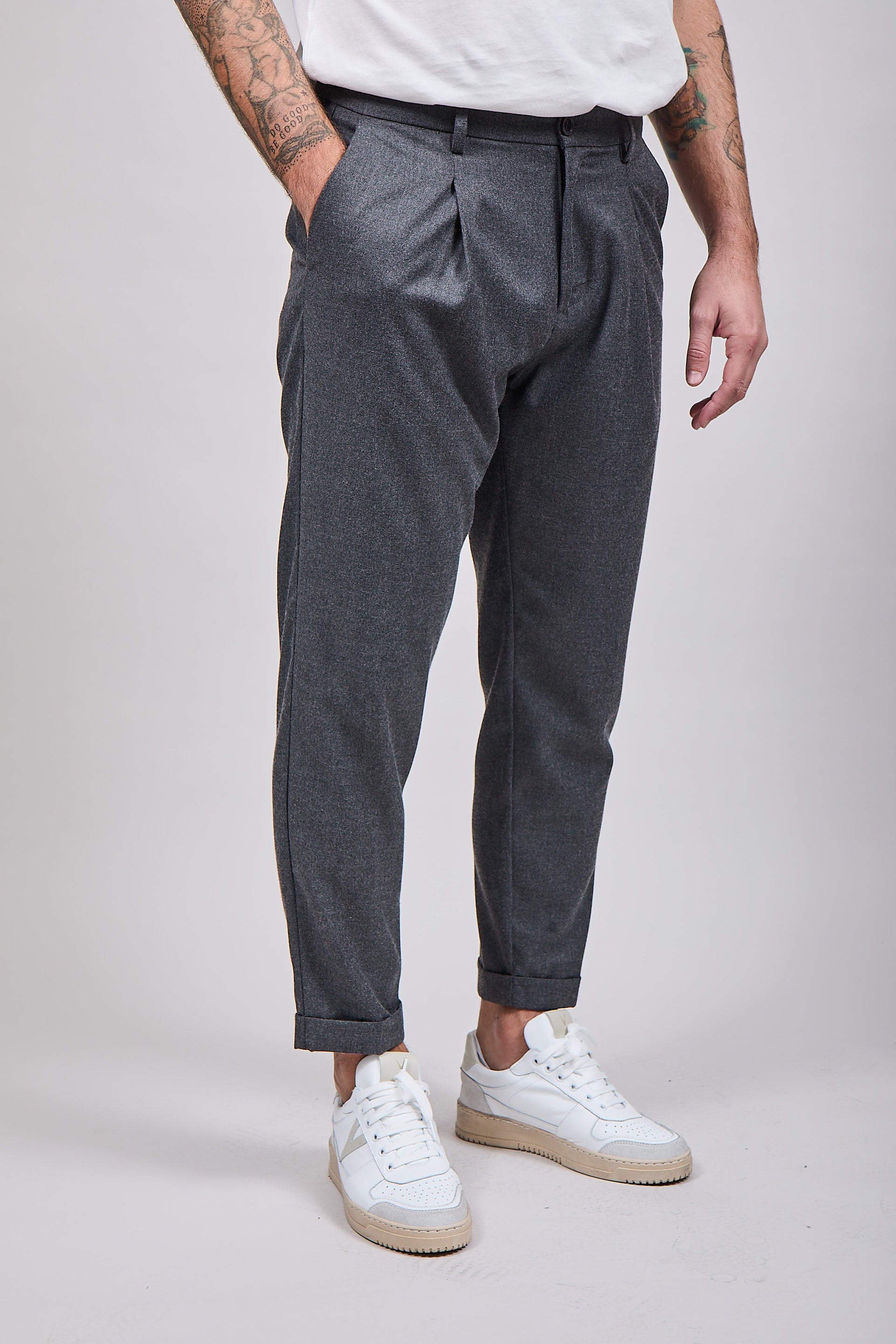 Pantalone Over-D Pince Grigio P29
