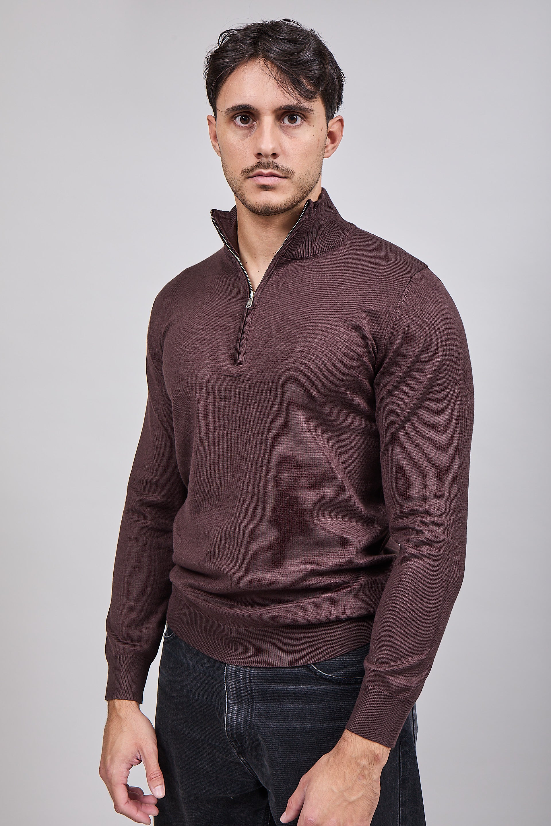 Lupetto Zip Gianni Lupo 35136 Coffee