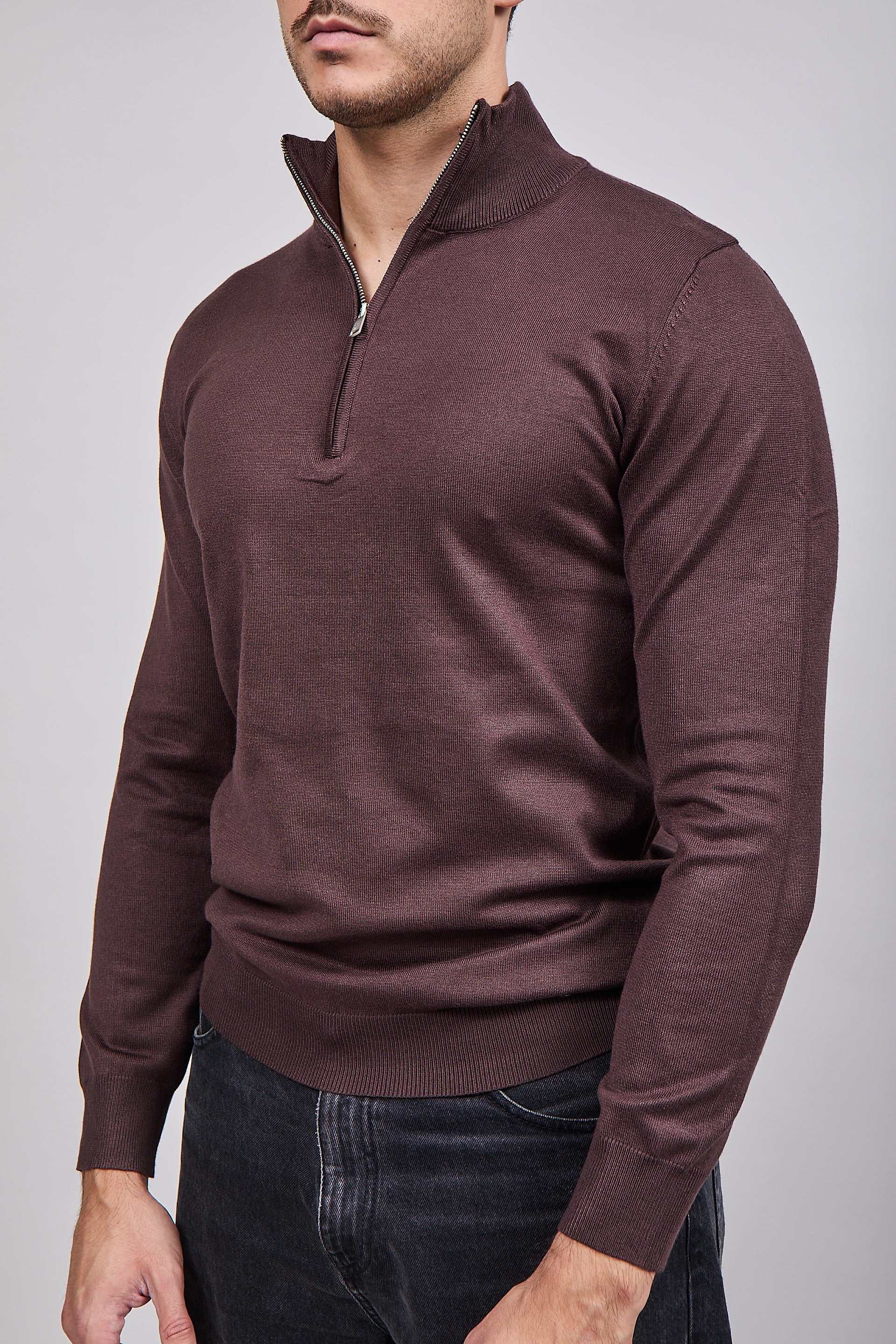 Lupetto Zip Gianni Lupo 35136 Coffee