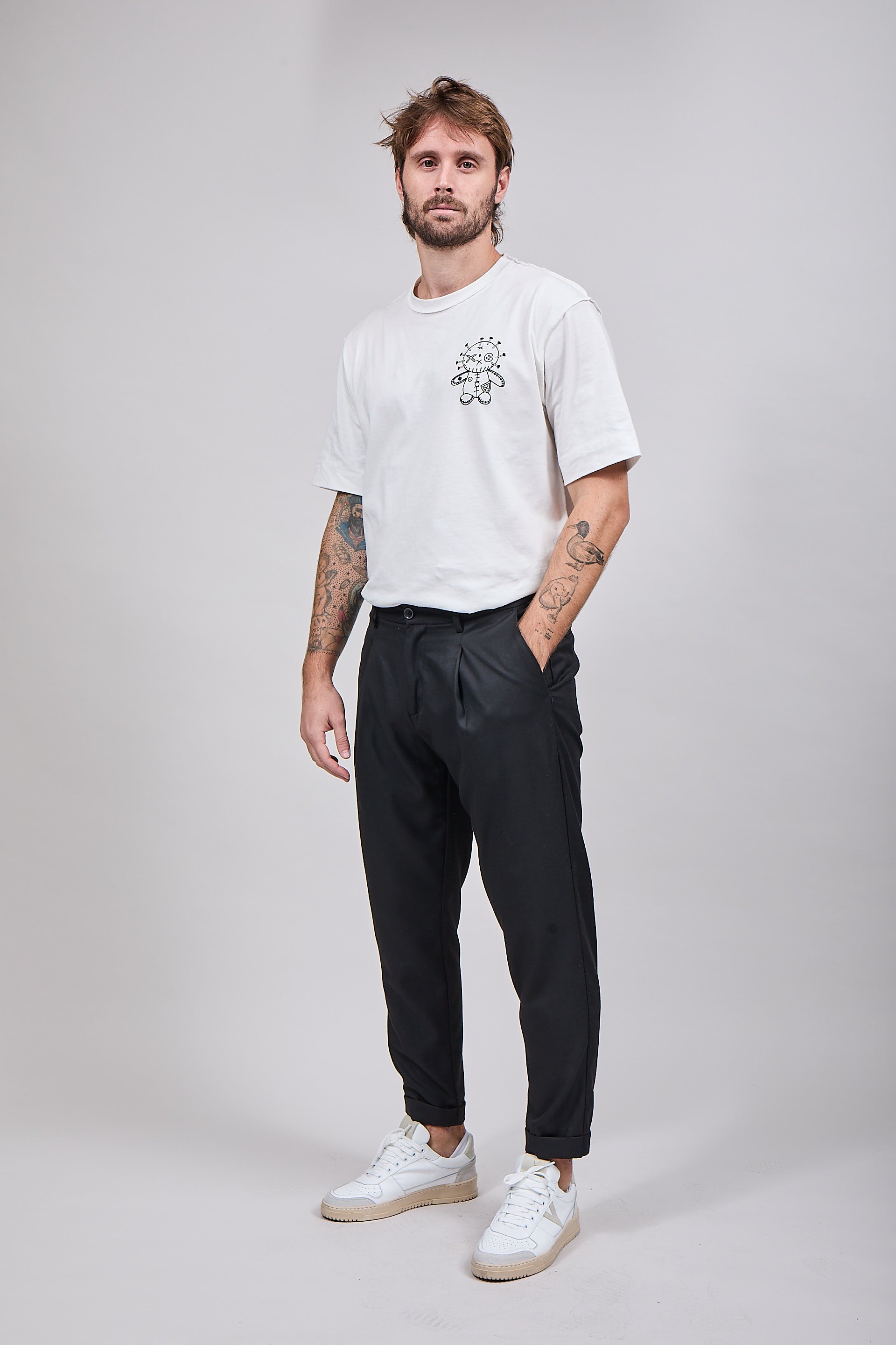 Pantalone Over-D Pince Nero P29