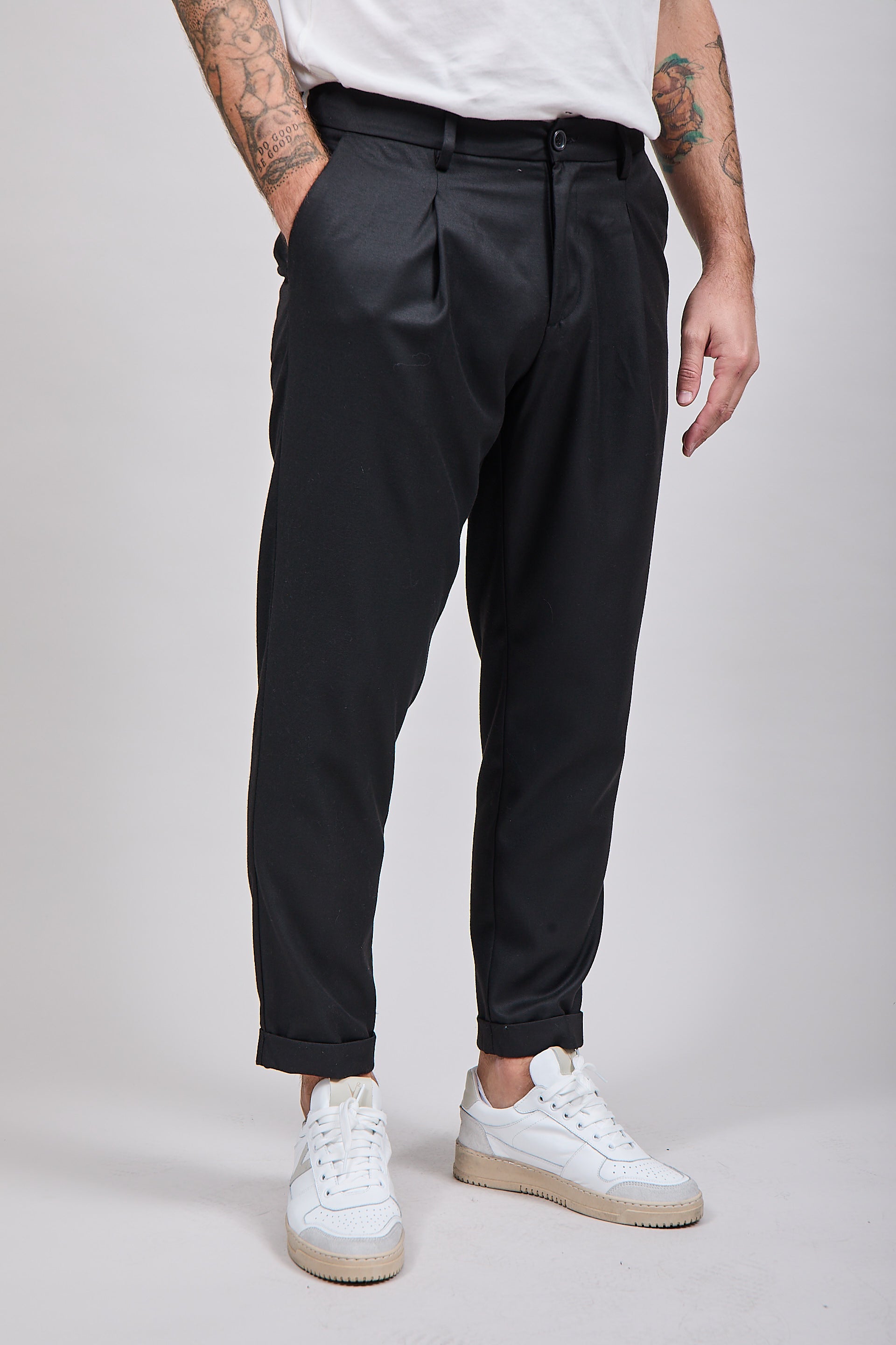 Pantalone Over-D Pince Nero P29
