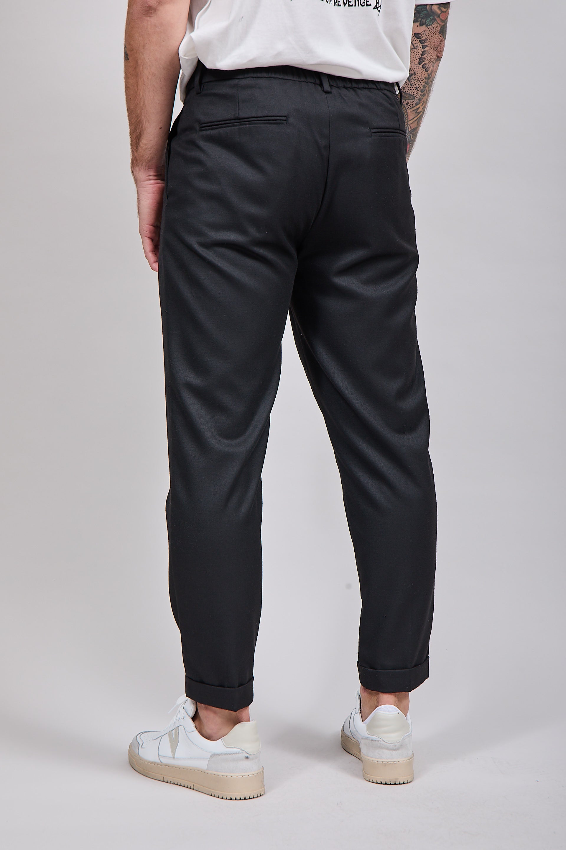 Pantalone Over-D Pince Nero P29