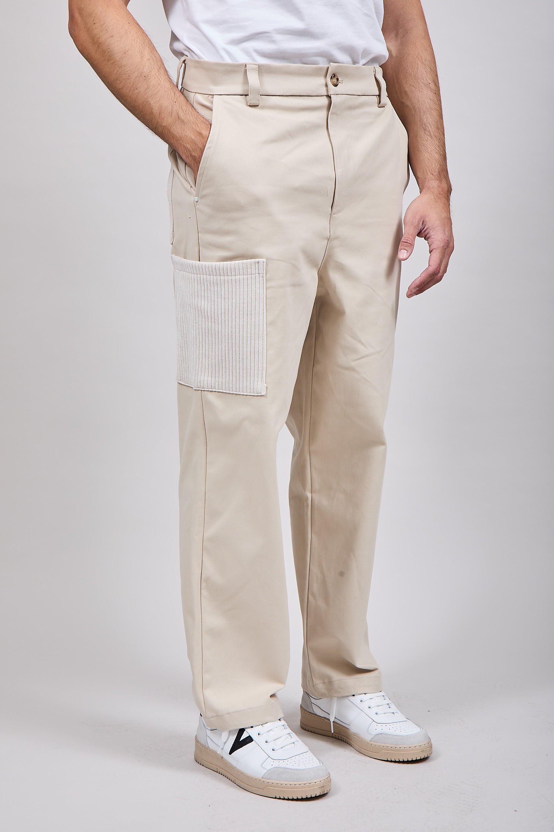 Pantalone Block Eleven Toppa Velluto Beige 264