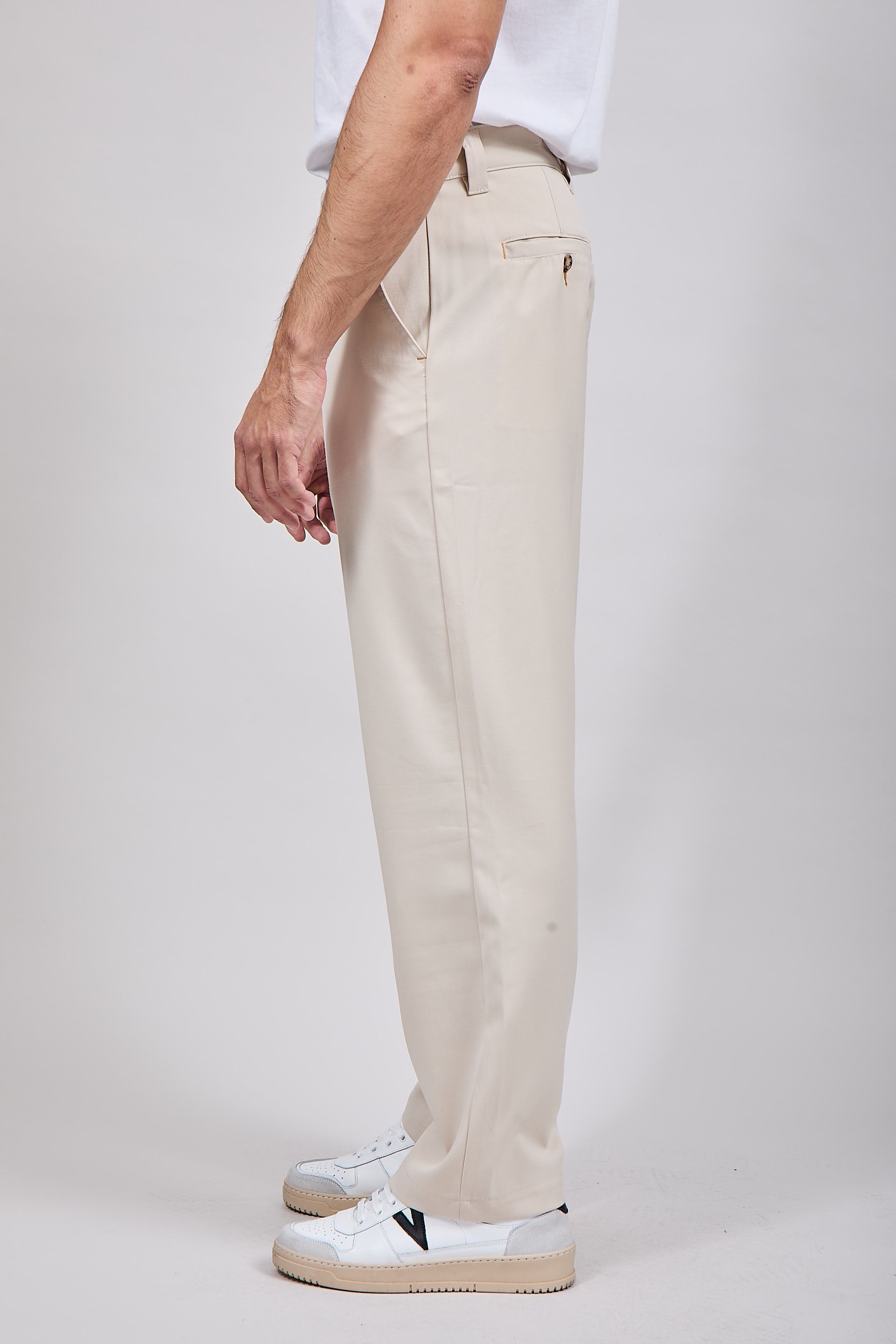 Pantalone Block Eleven Palazzo Crema 001
