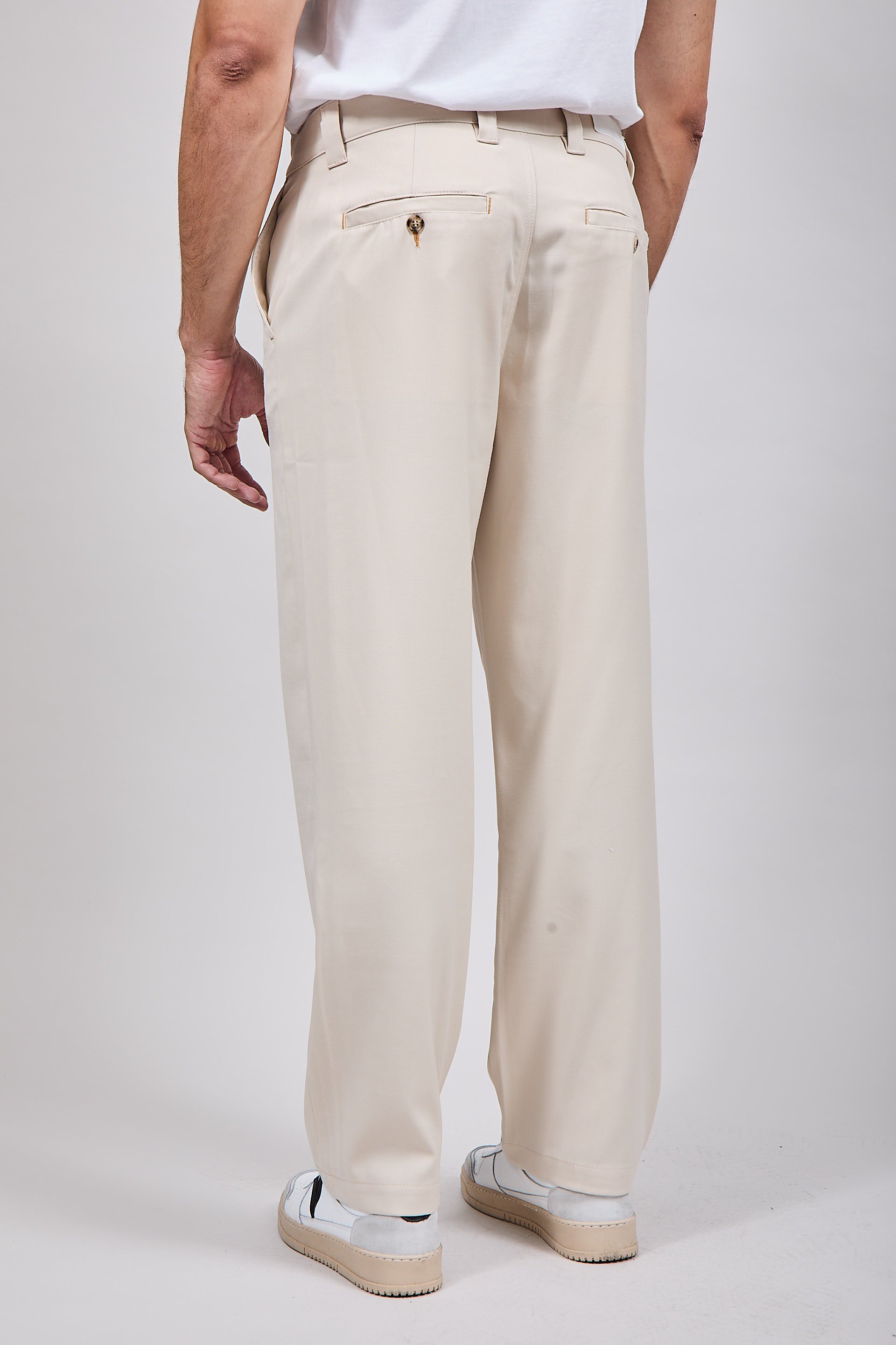Pantalone Block Eleven Palazzo Crema 001