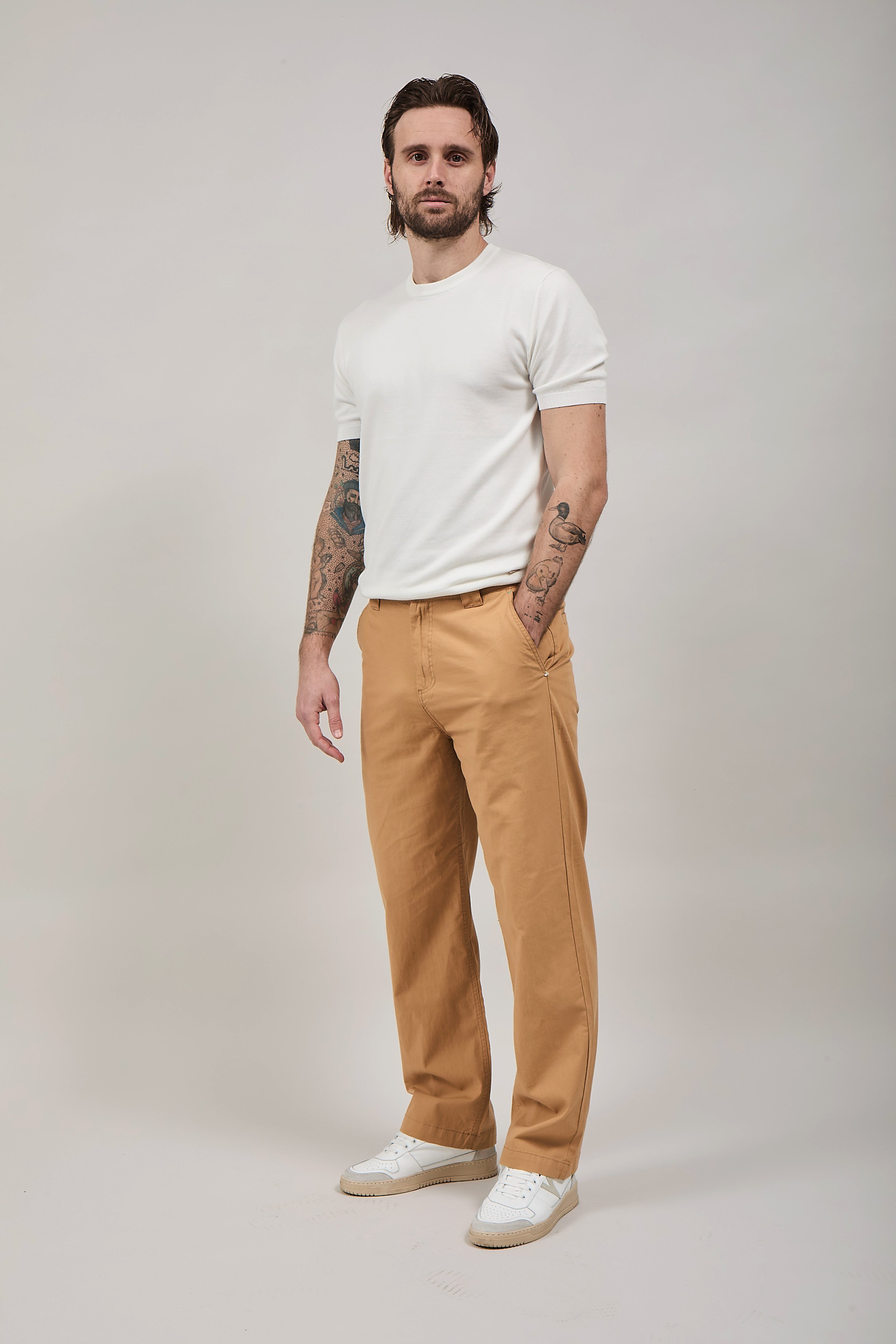 Pantalone Berna Lino Cammello 1283