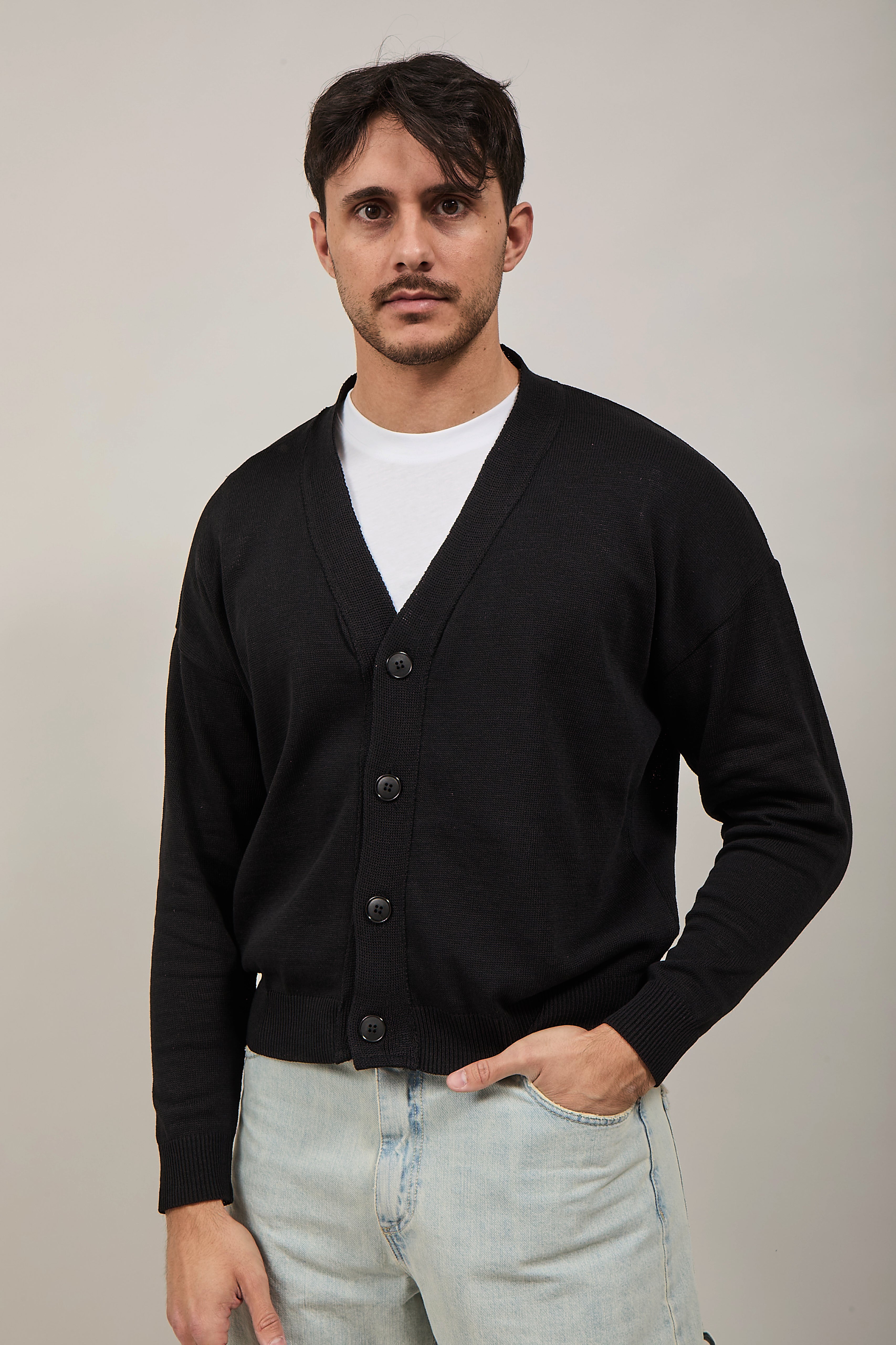 Cardigan crop NJB Nero 01