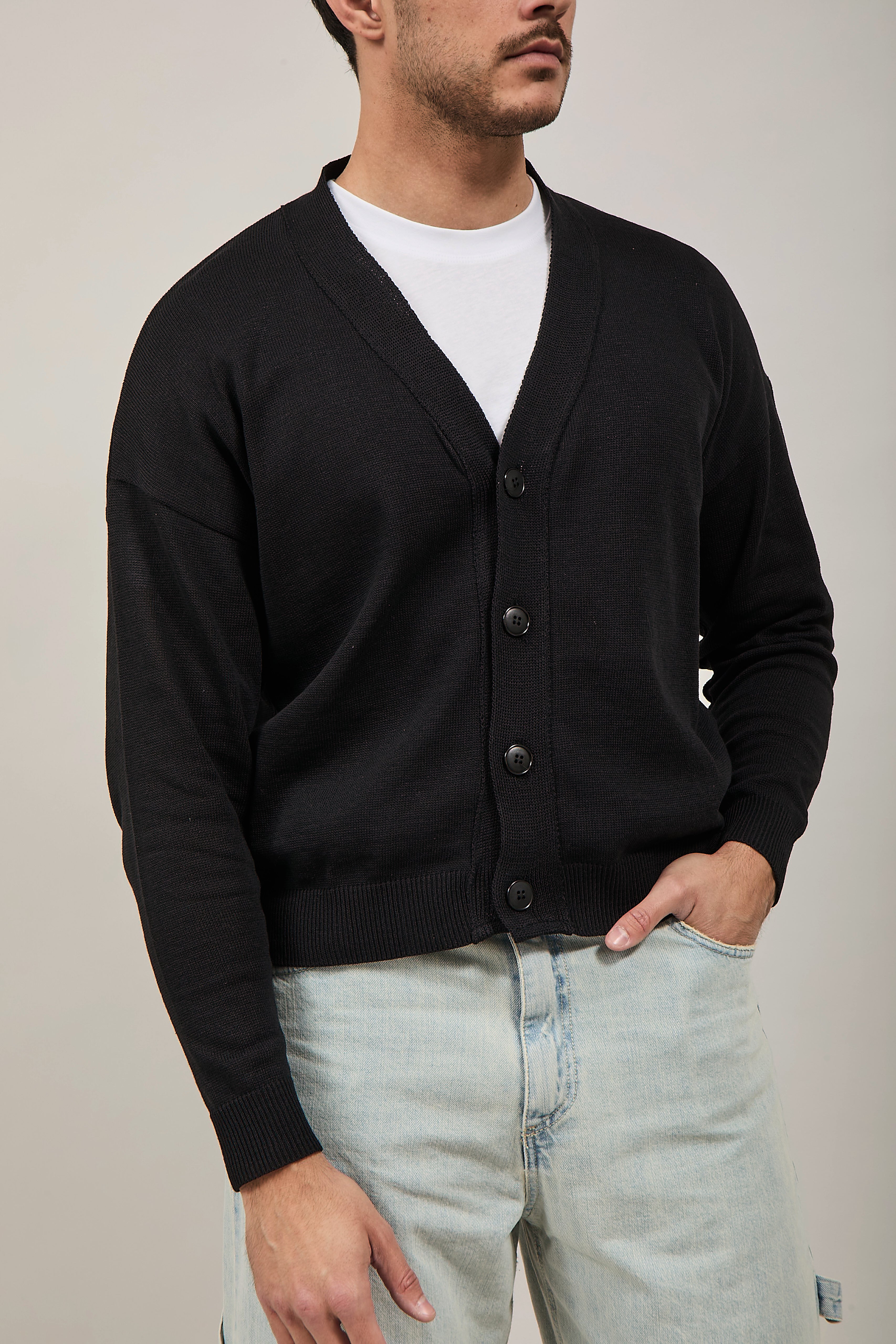 Cardigan crop NJB Nero 01