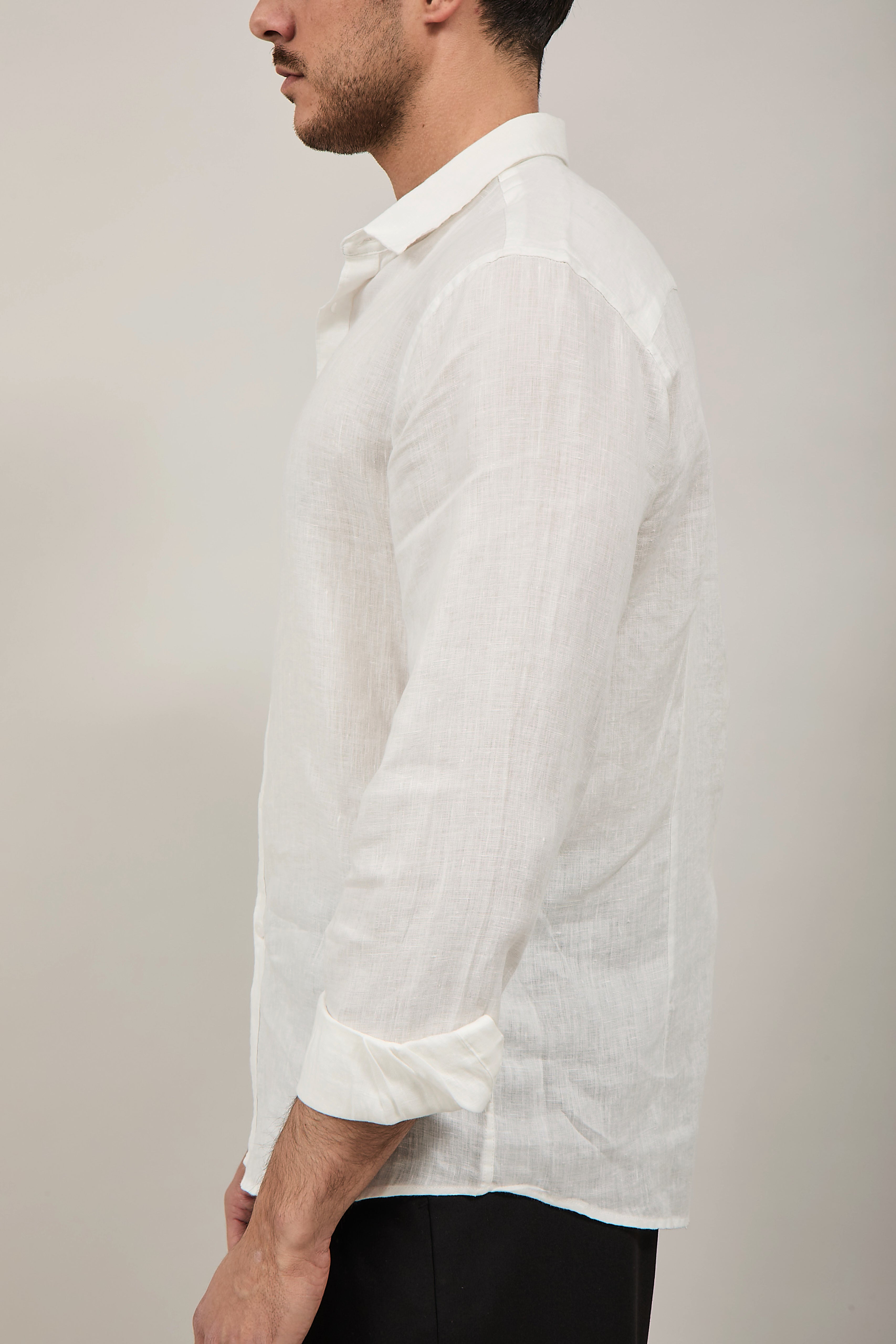 Camicia Gianni Lupo Lino 7619 Bianca