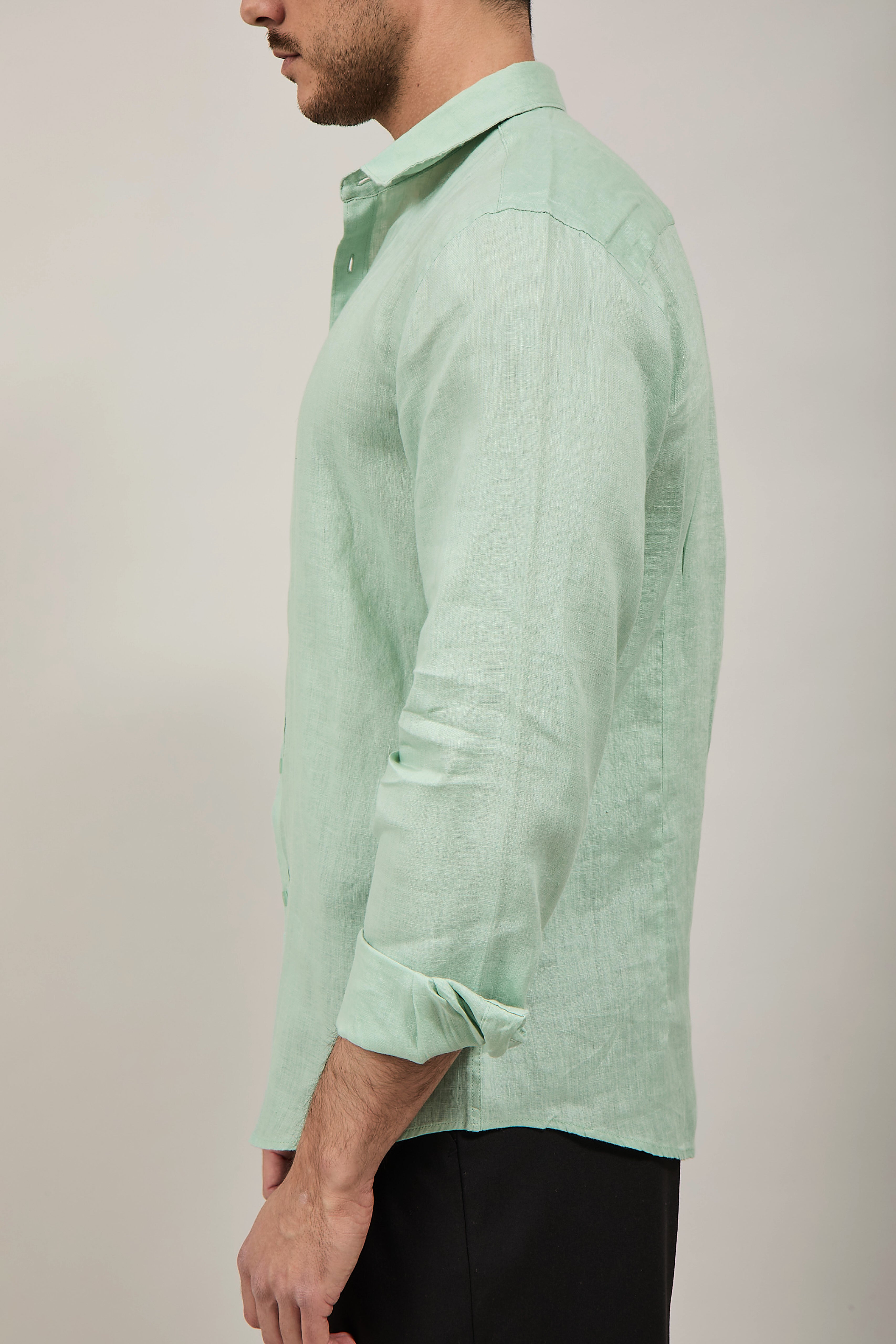 Camicia Gianni Lupo Lino 7619 Menta