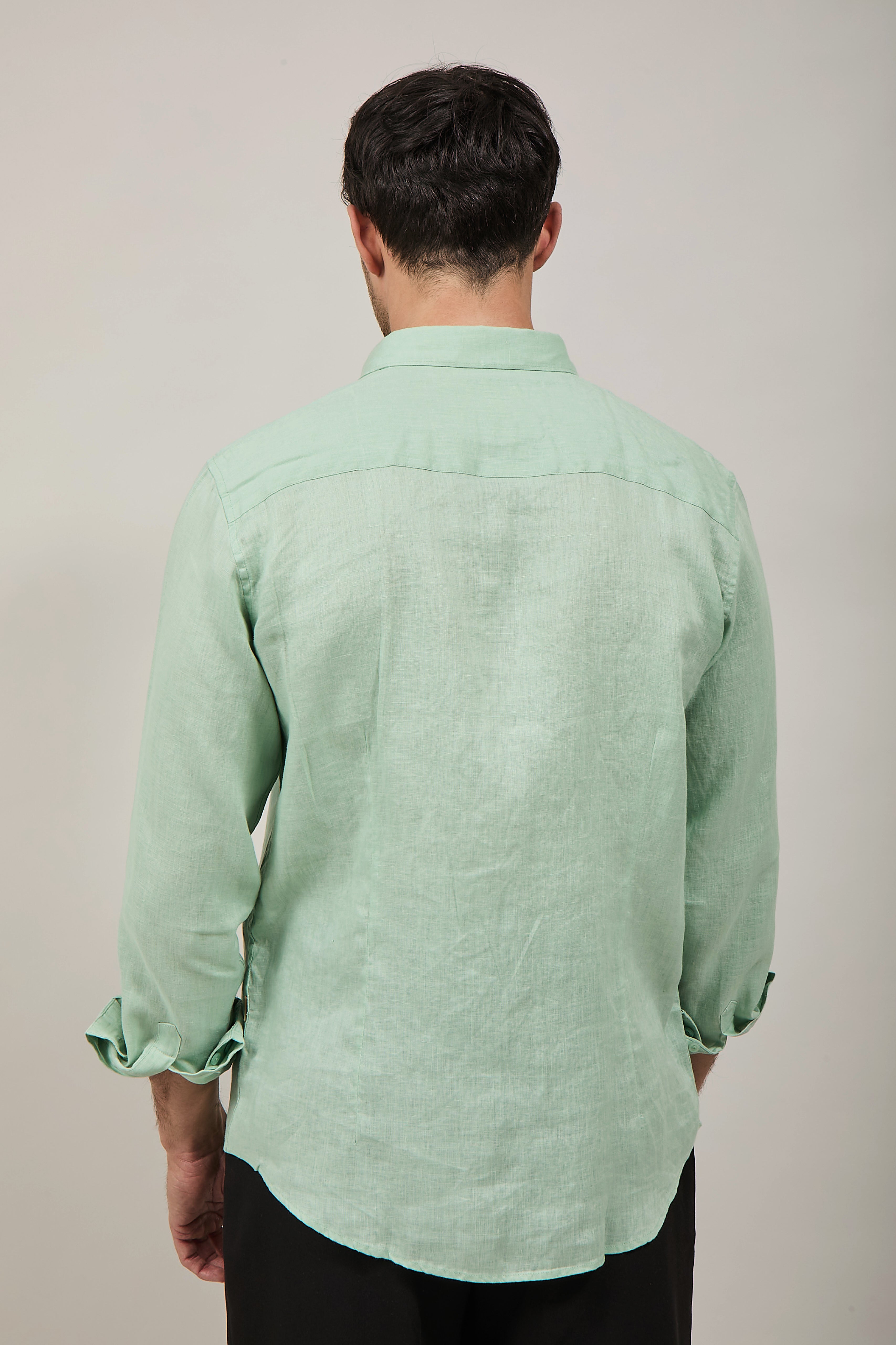 Camicia Gianni Lupo Lino 7619 Menta