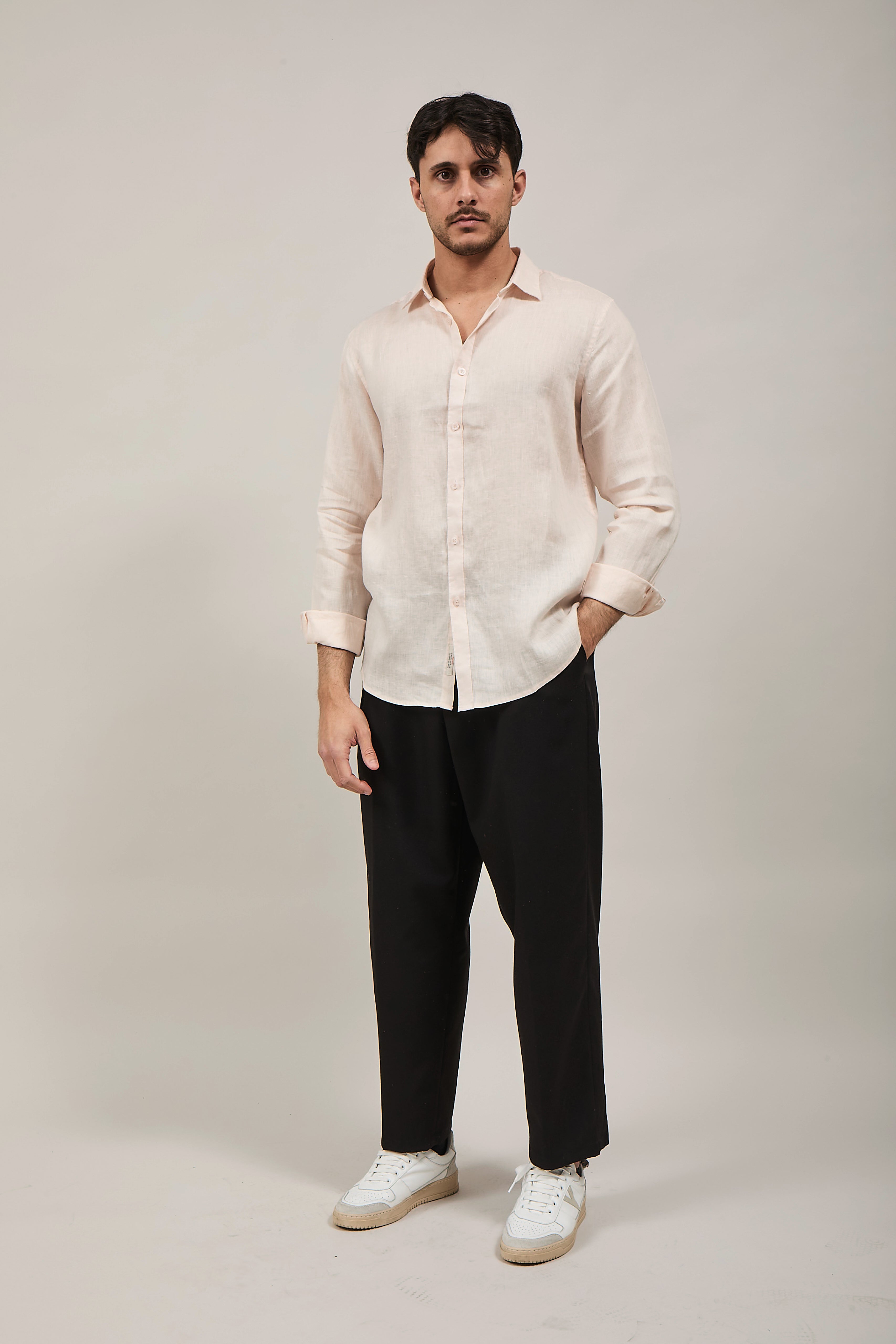 Camicia Gianni Lupo Lino 7619 Rosa