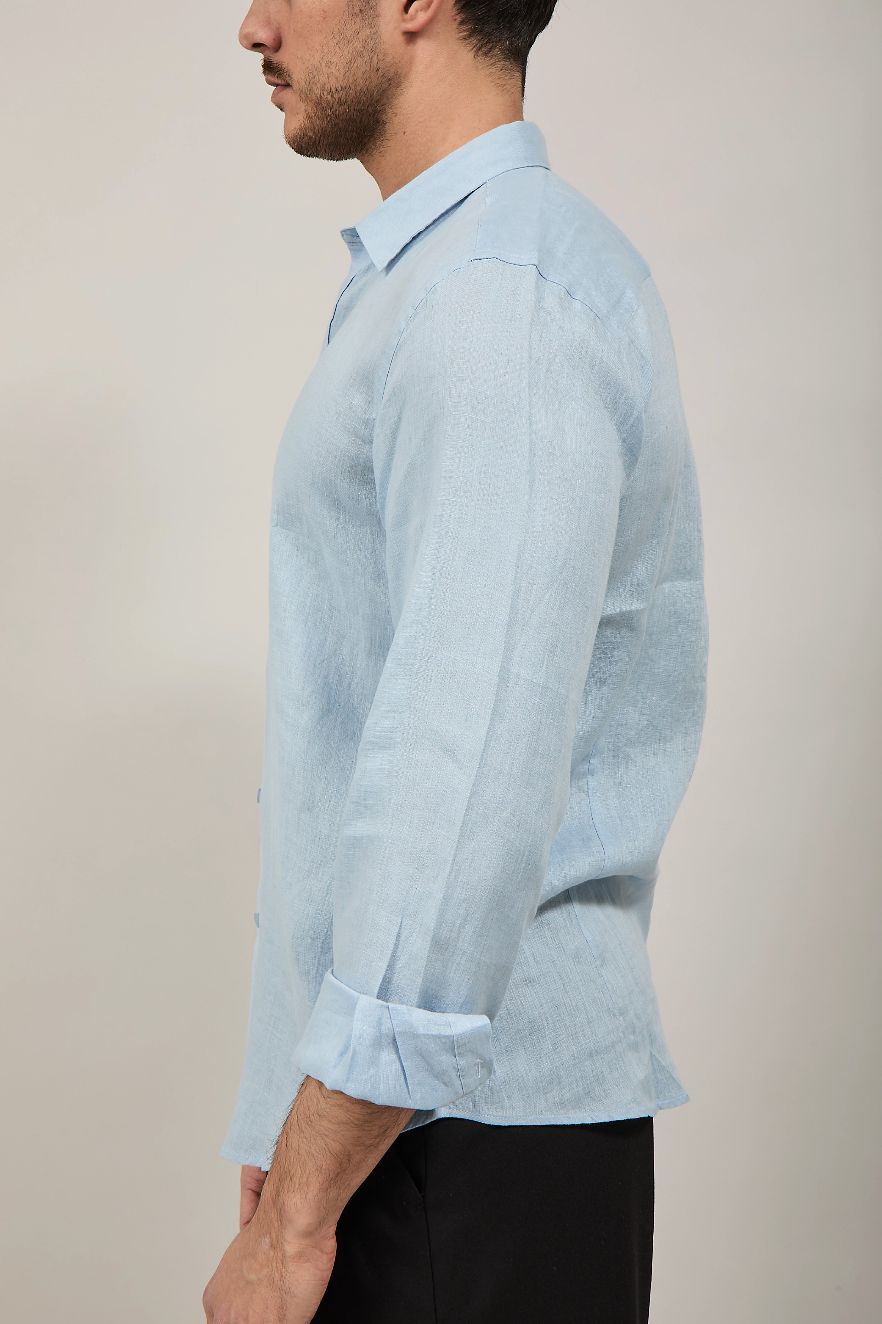Camicia Gianni Lupo Lino 7619 Sky