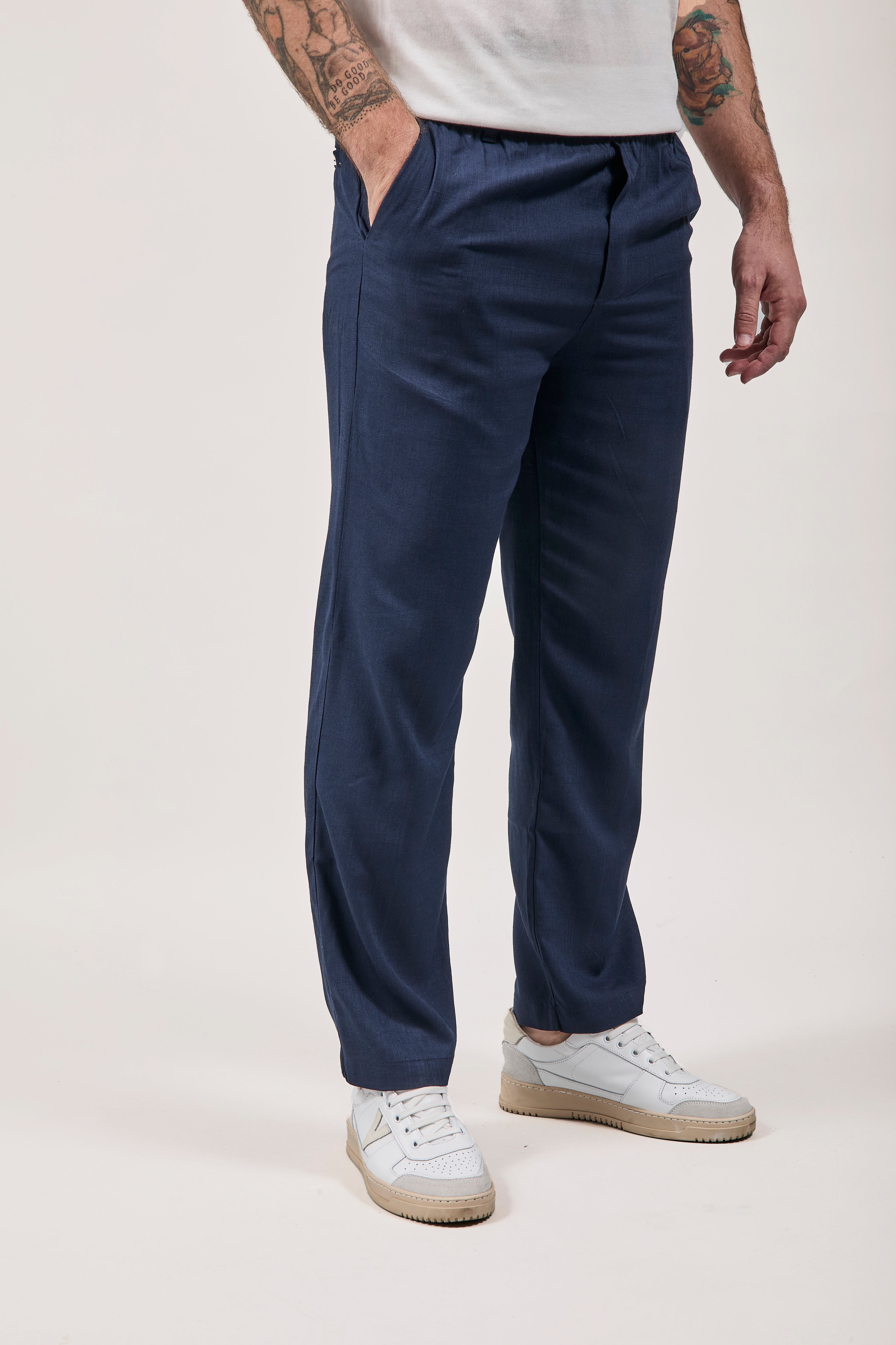 Pantalaccio Why Not Brand Lino Blu PL93