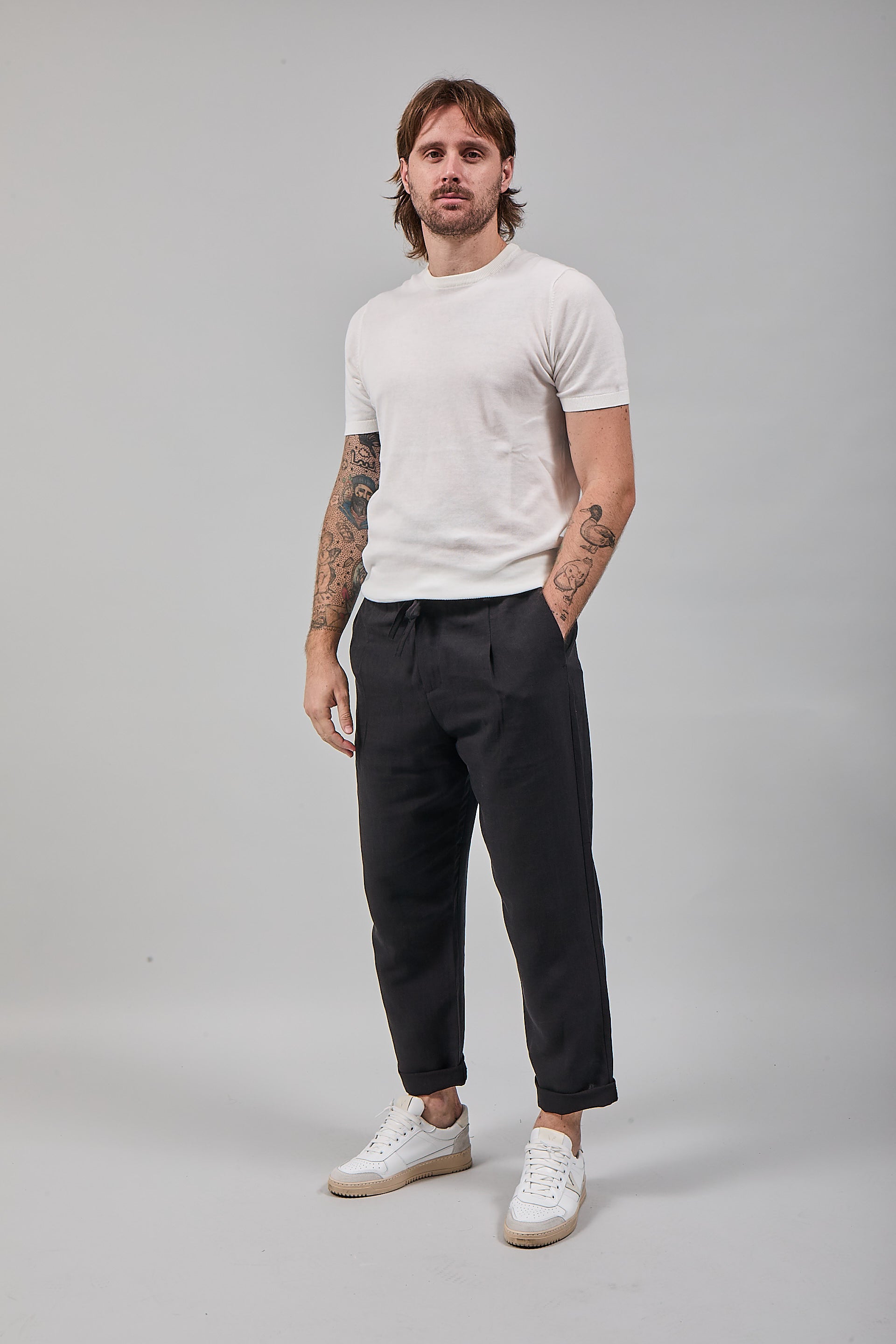 Pantalaccio Lino Berna 1419 Nero